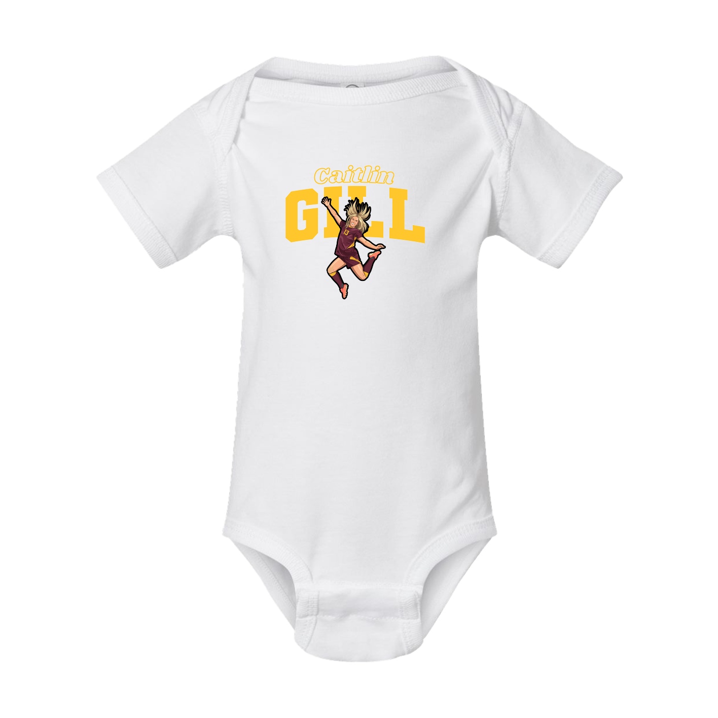 Baby Onesie — Name Arch in White