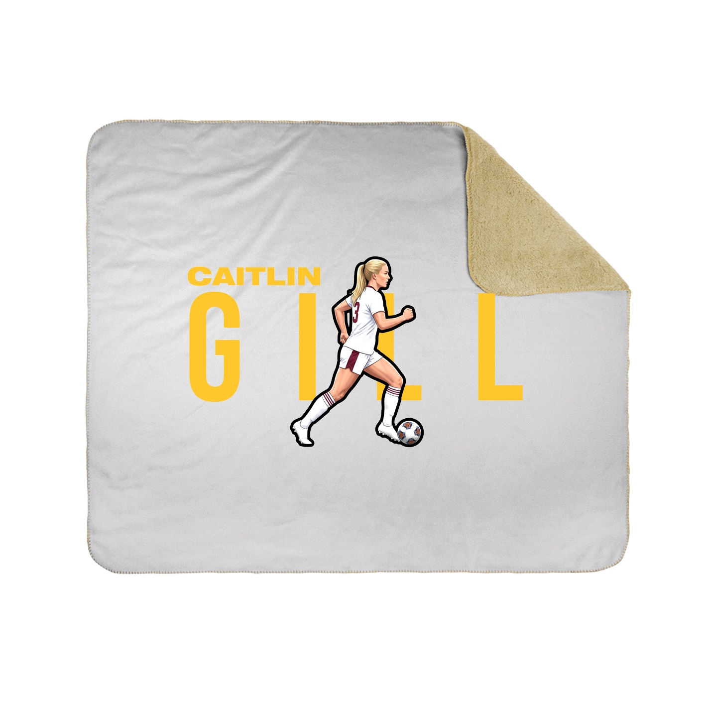 Throw Blanket — Player Name in White