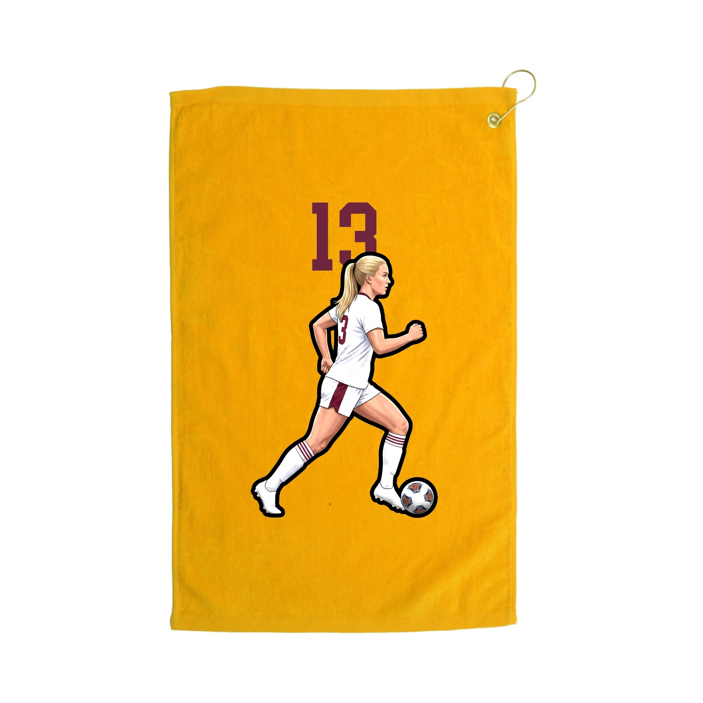 Golf Towel — Number Top in Gold