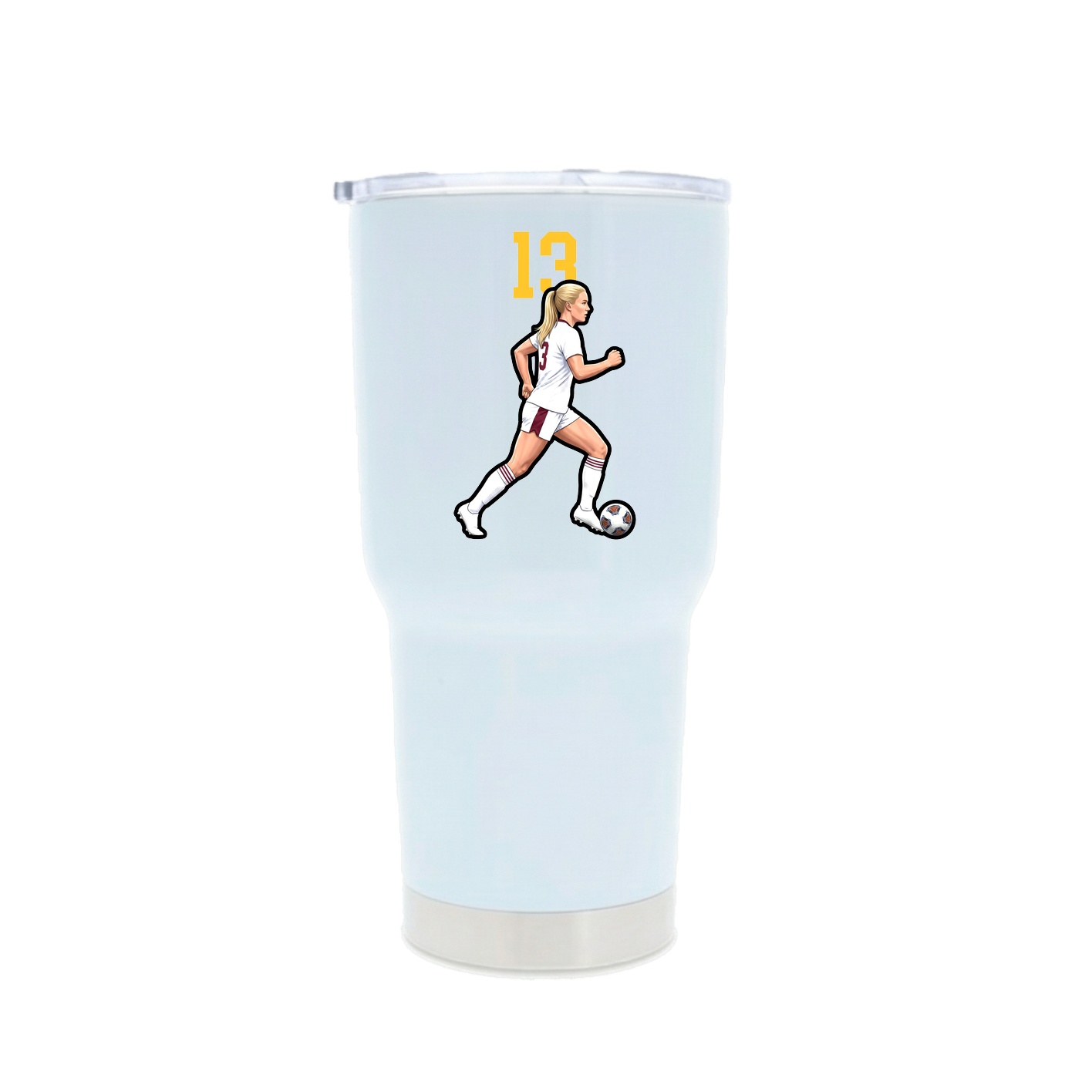 30oz Stainless Steel Tumbler — Number Top in White