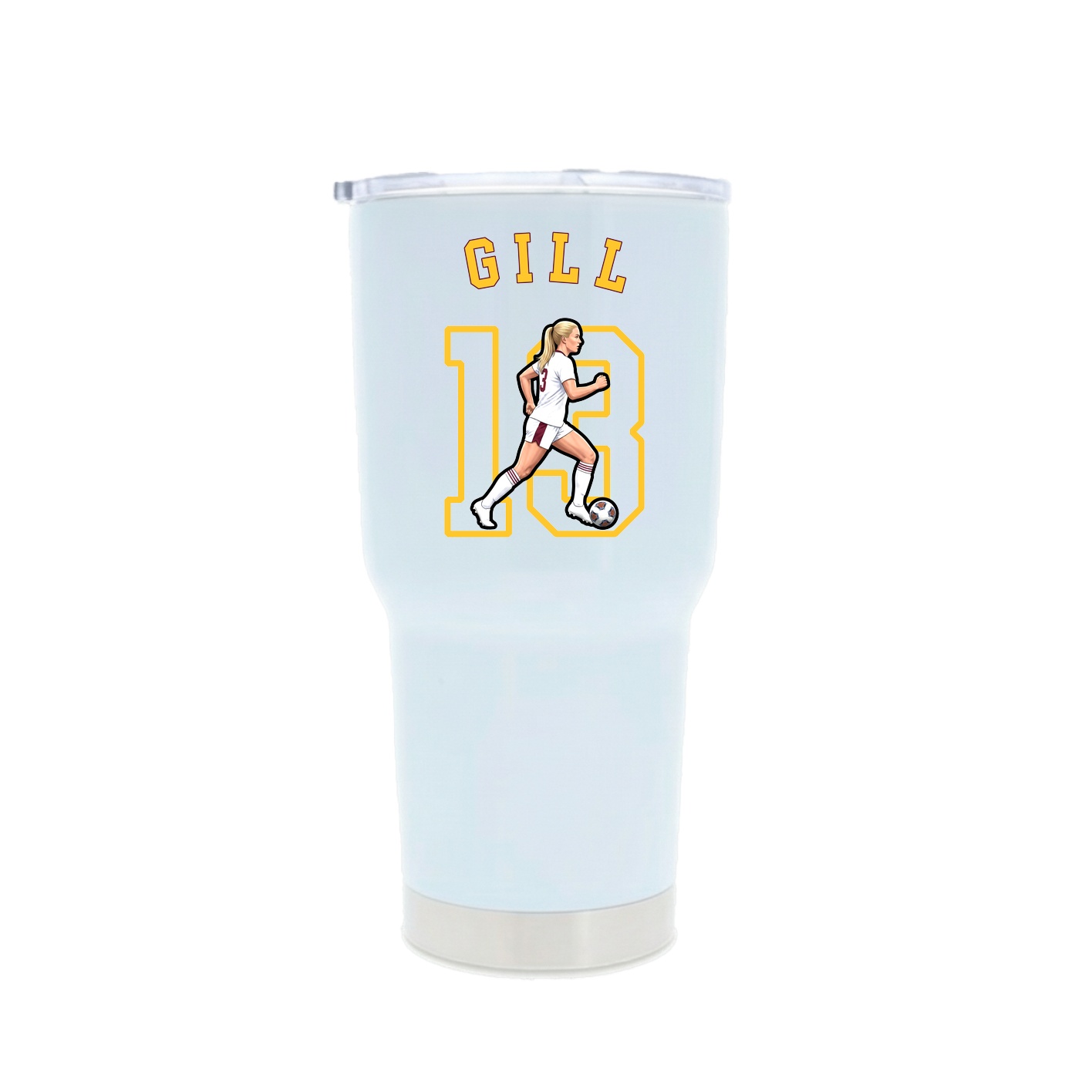 30oz Stainless Steel Tumbler — Shirsey Arch in White