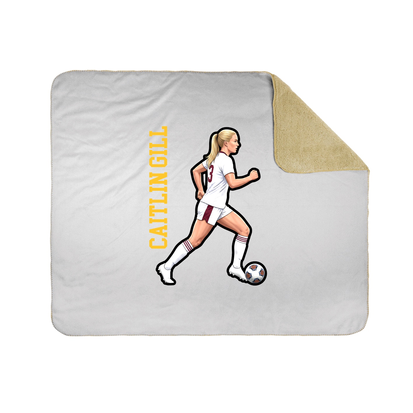 Throw Blanket — Name Vertical in White