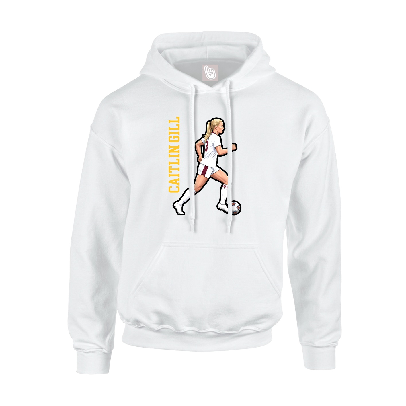 Hoodie — Name Vertical in White