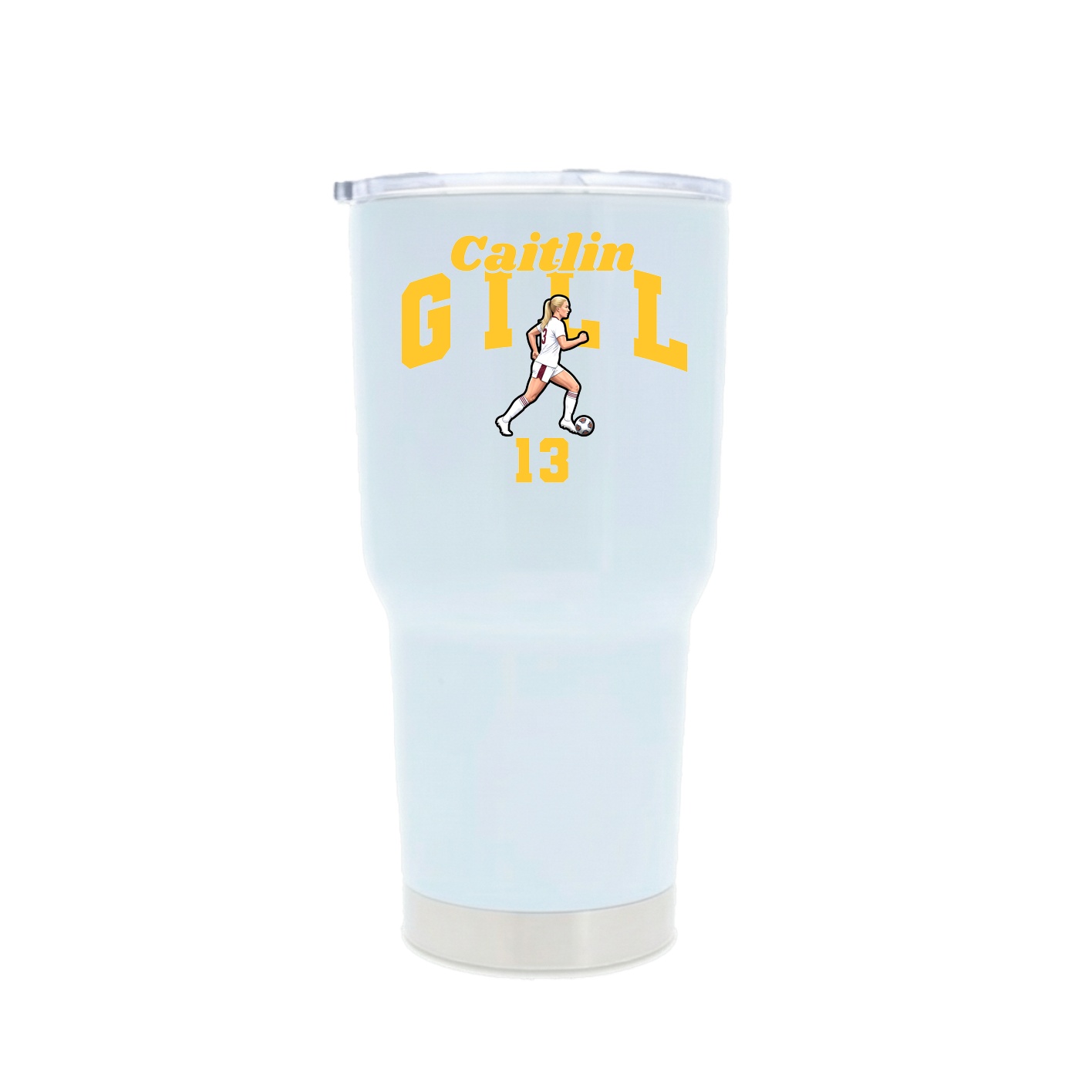 30oz Stainless Steel Tumbler — Signature Arch in White