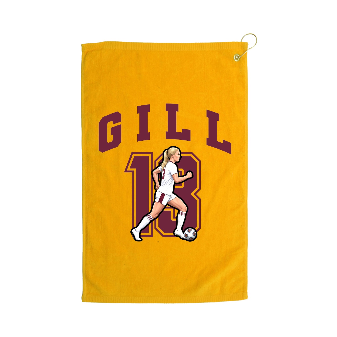 Golf Towel — Number in Gold