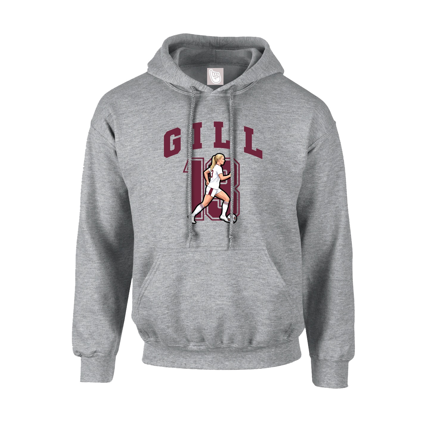 Hoodie — Number in Grey