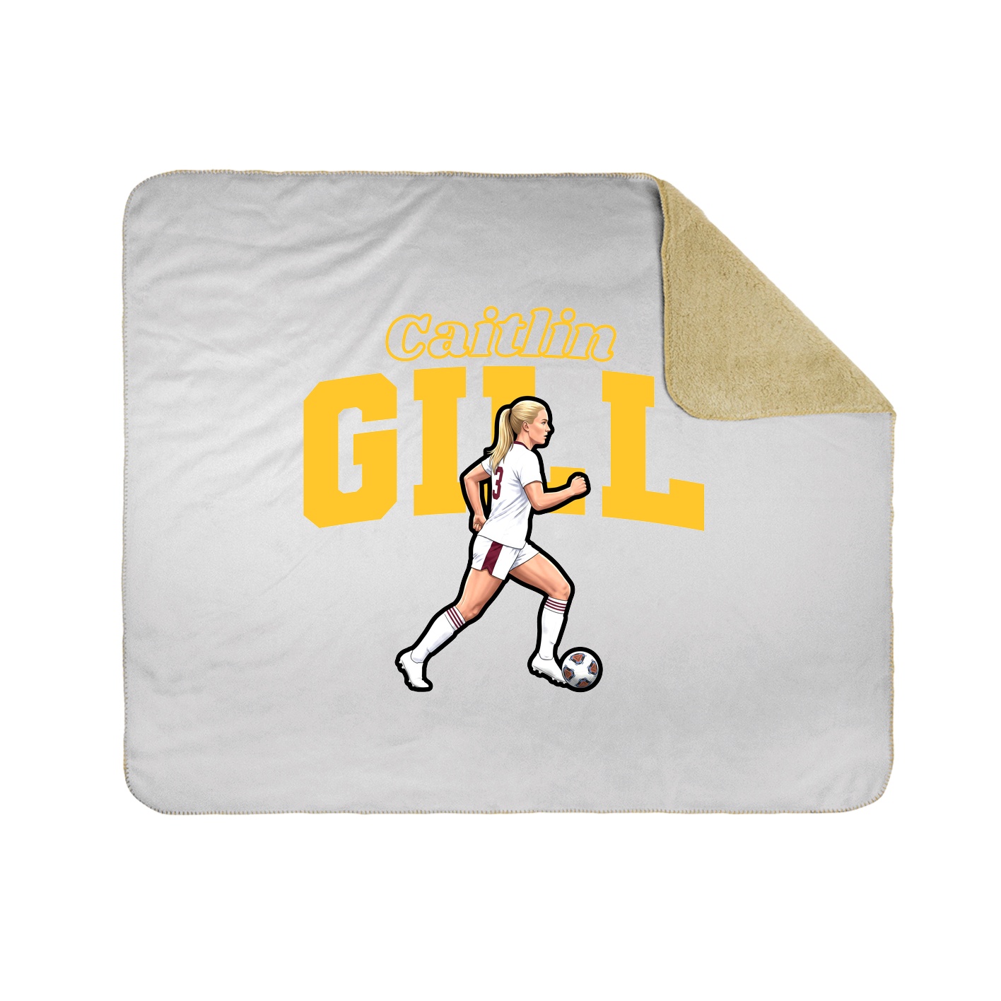 Throw Blanket — Name Arch in White