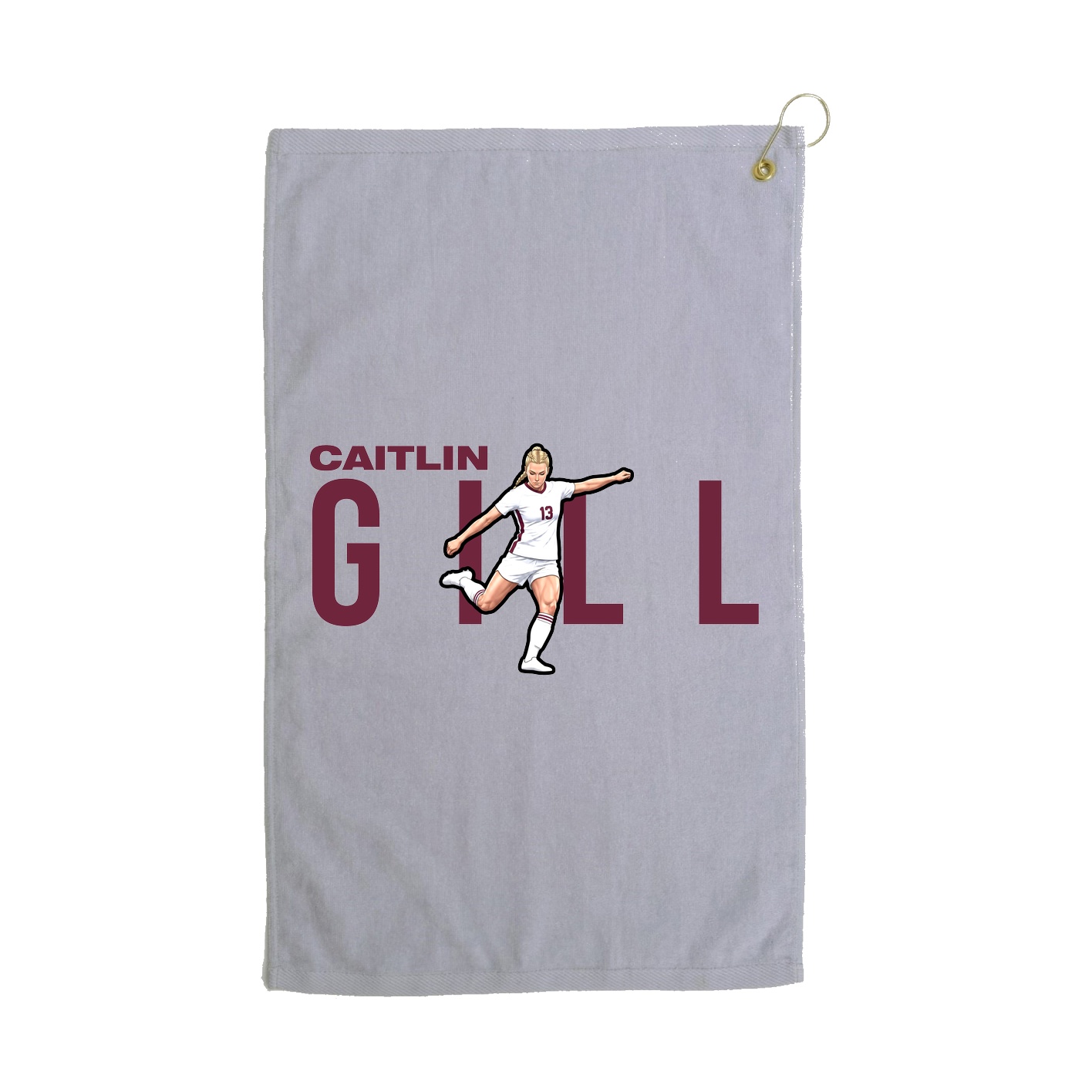 Golf Towel — Player Name in Grey