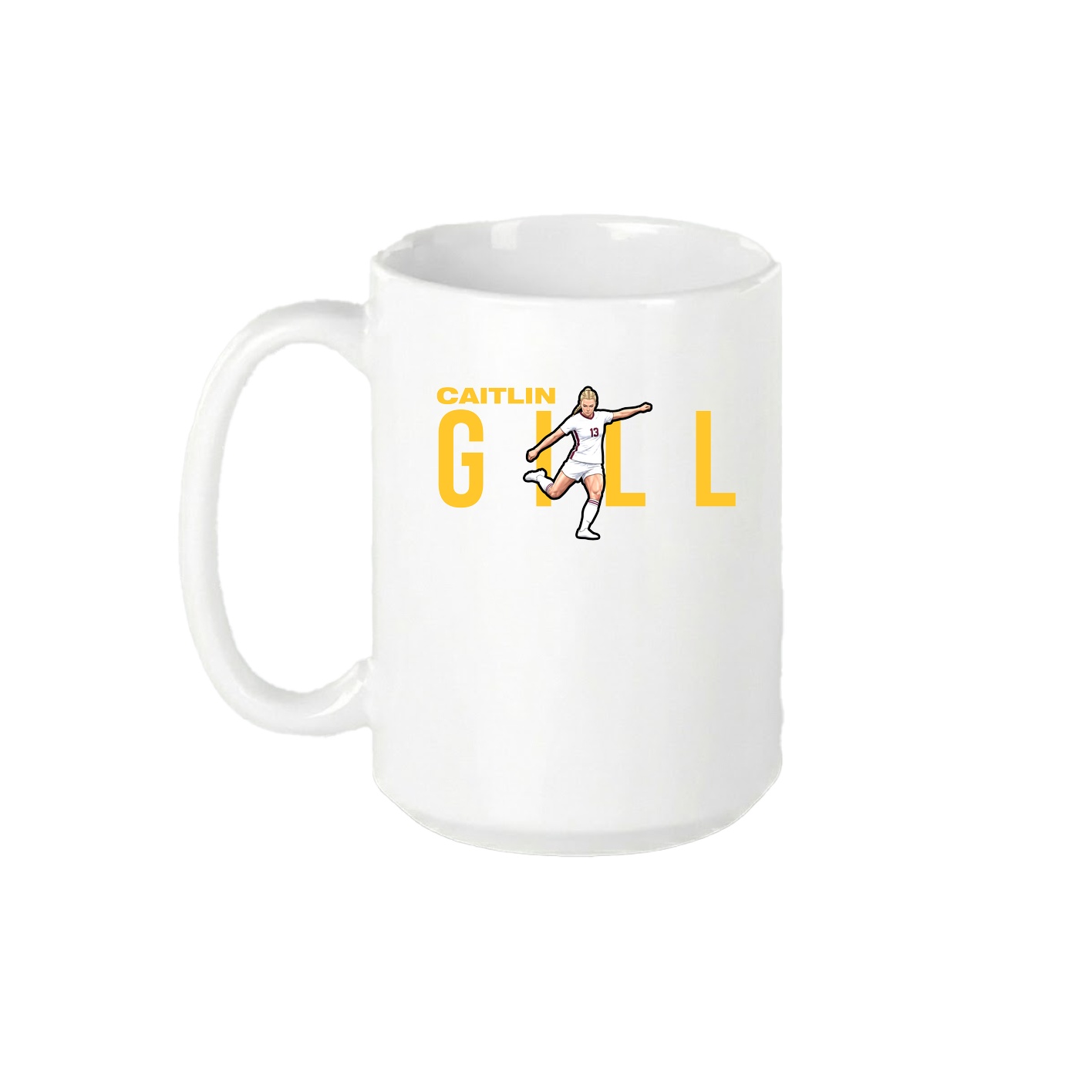 15oz Coffee Mug — Player Name in White
