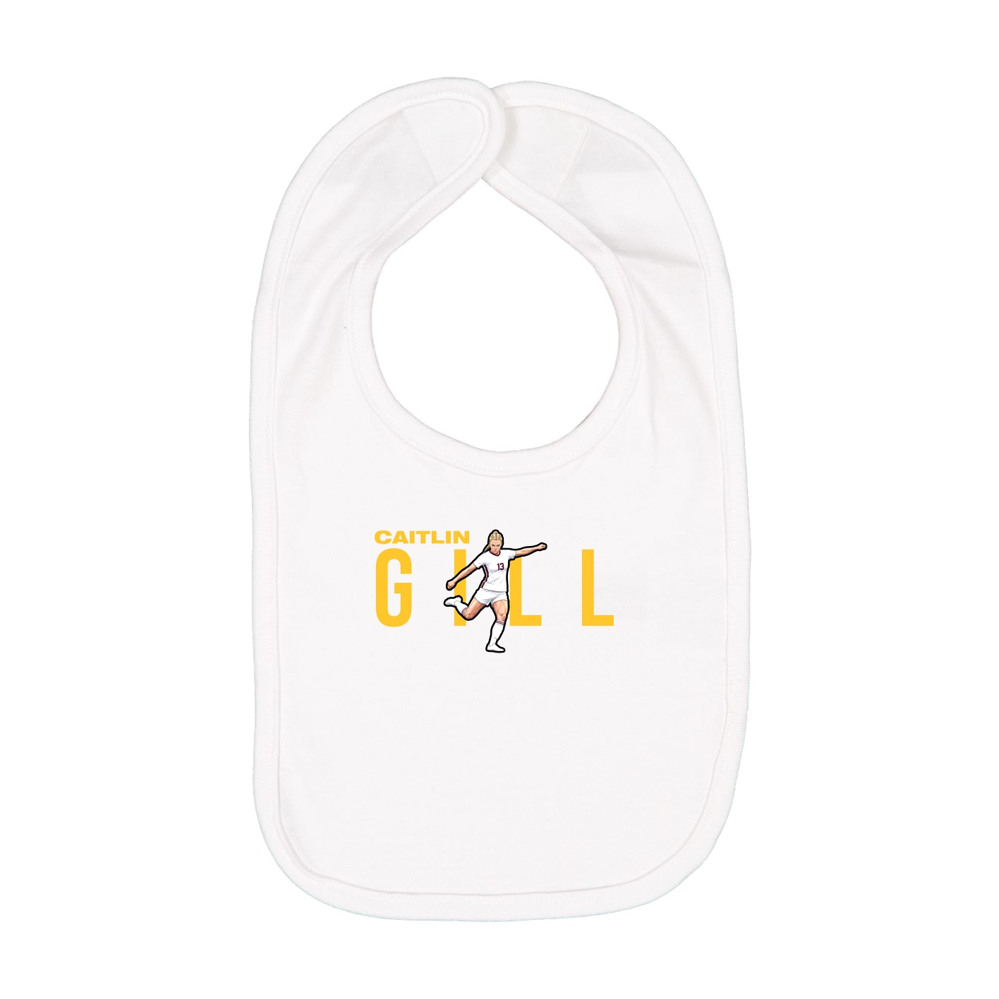 Infant Bib — Player Name in White