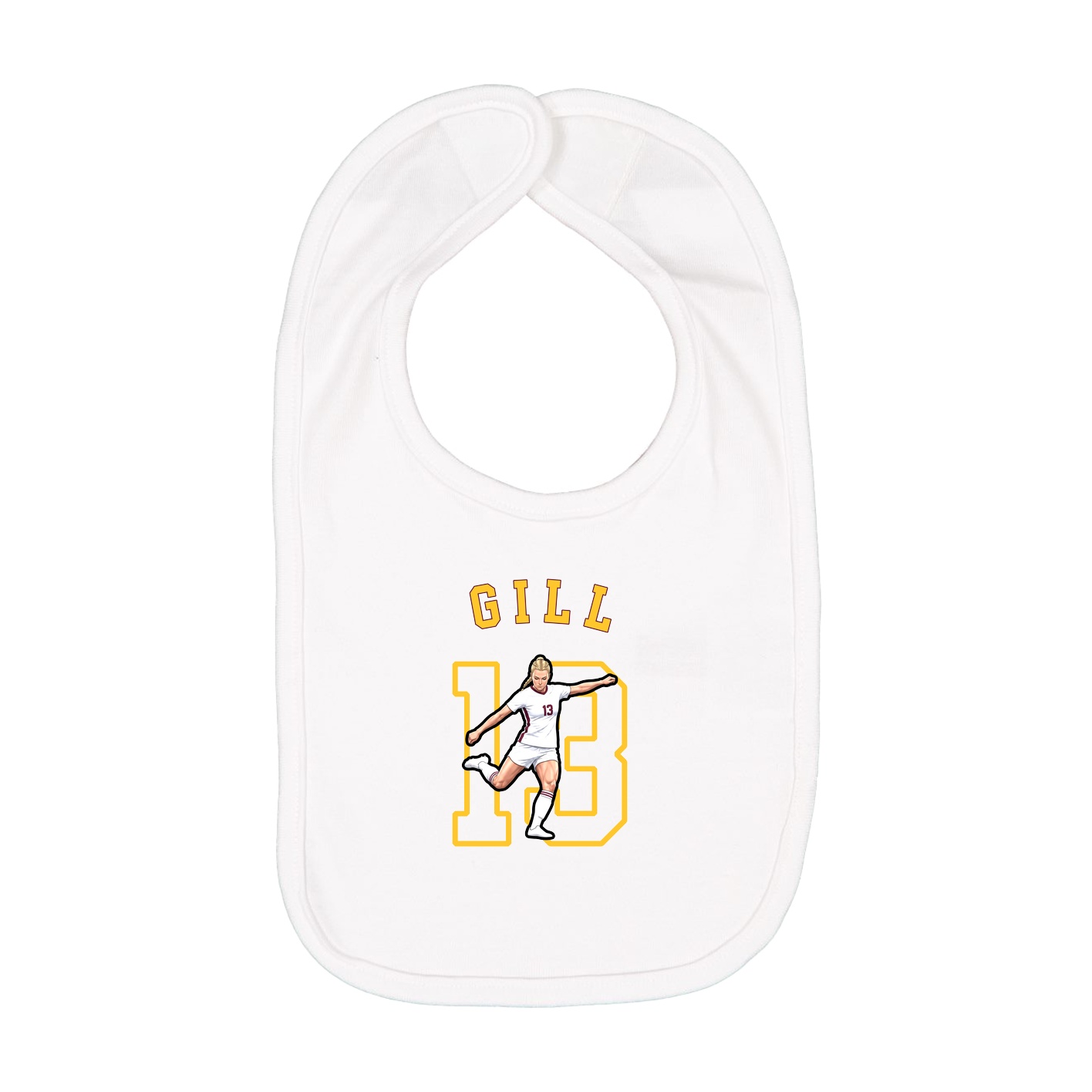 Infant Bib — Shirsey Arch in White