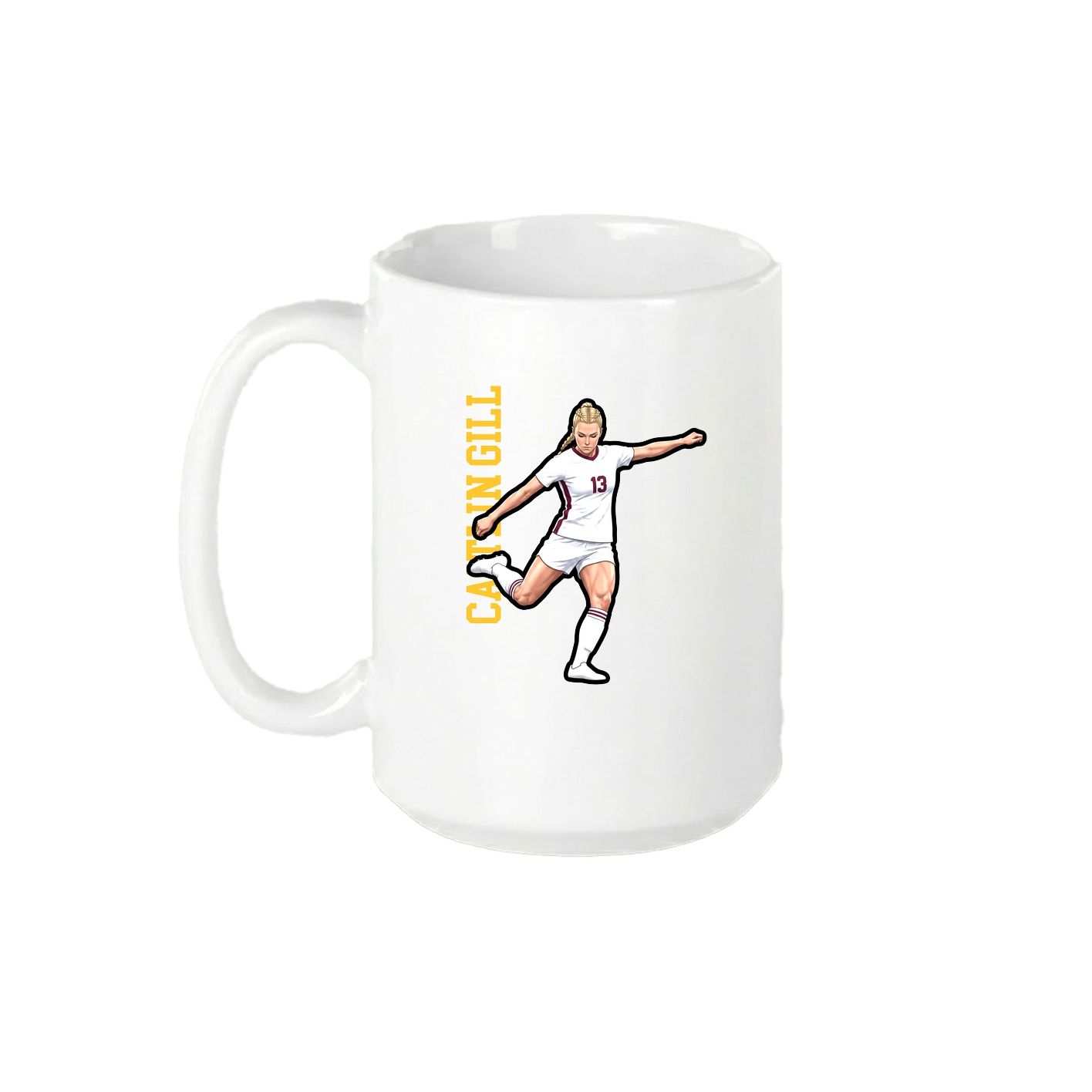 15oz Coffee Mug — Name Vertical in White