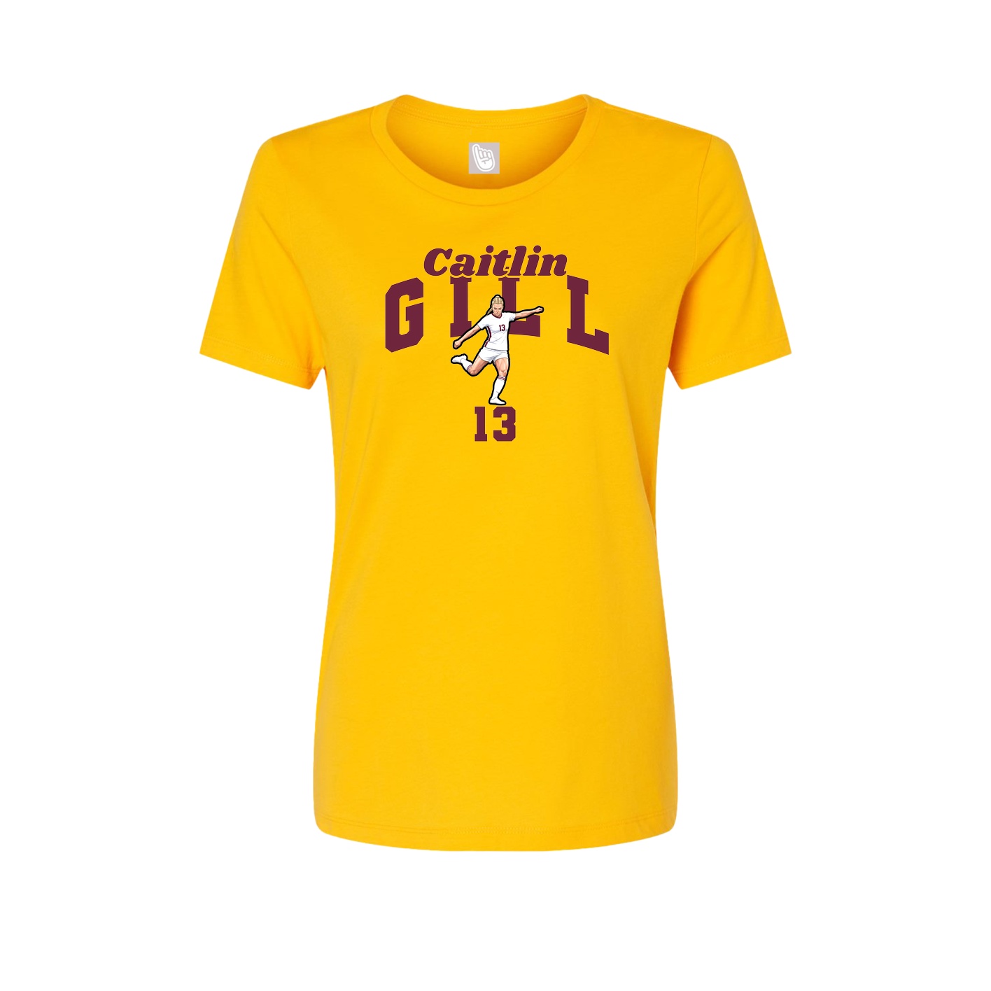Fitted Women's Tee — Signature Arch in Gold
