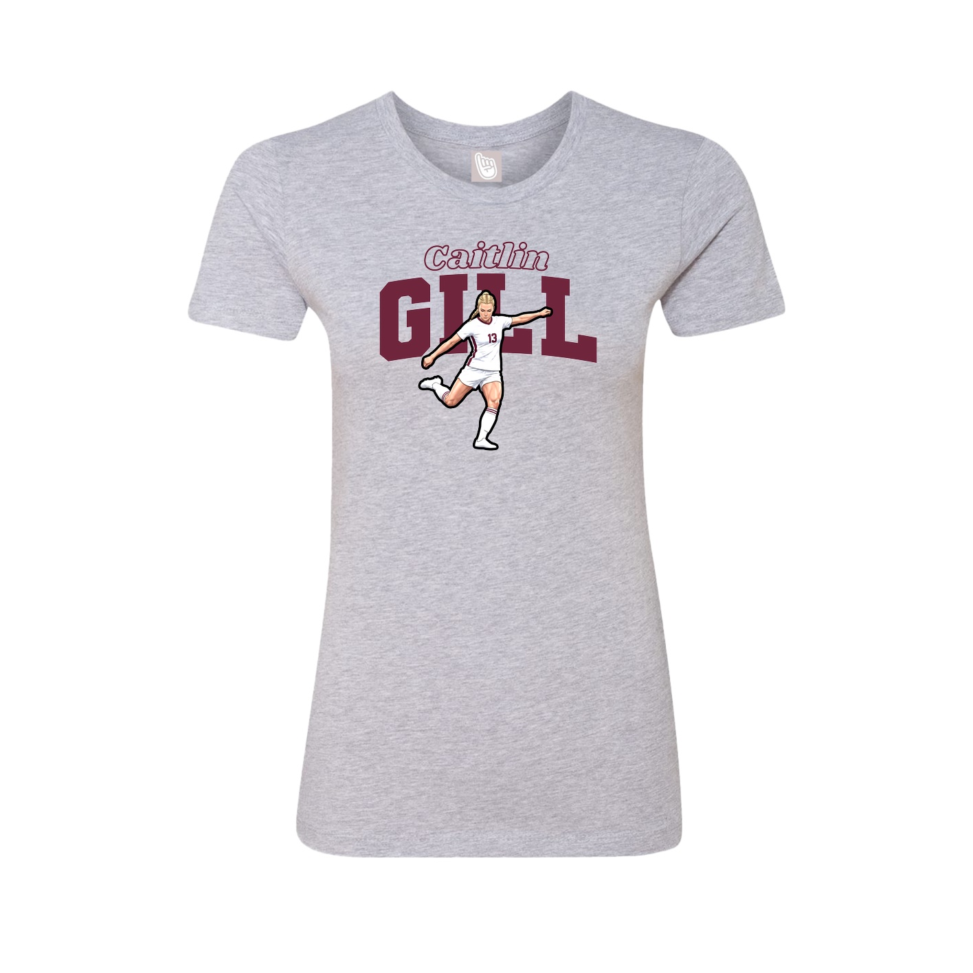 Fitted Women's Tee — Name Arch in Grey