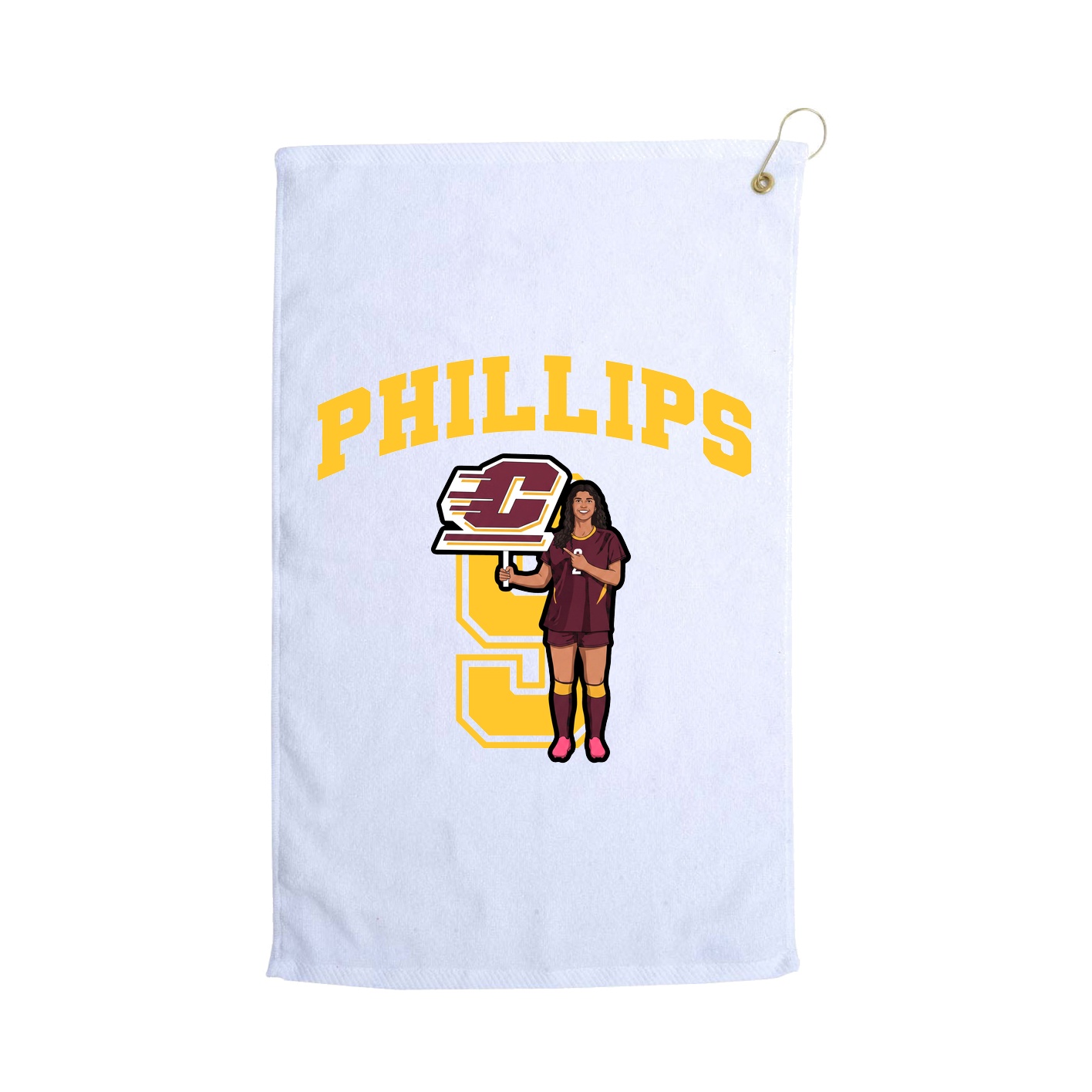 Golf Towel — Number in White