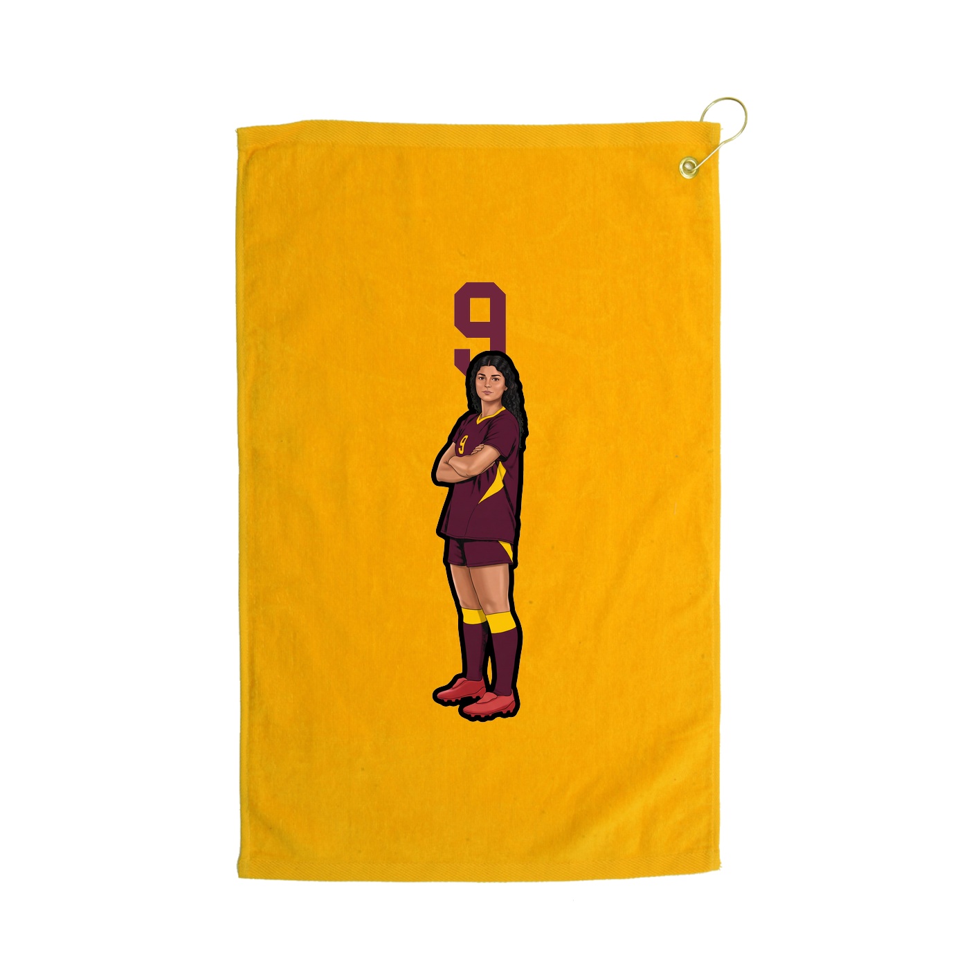 Golf Towel — Number Top in Gold