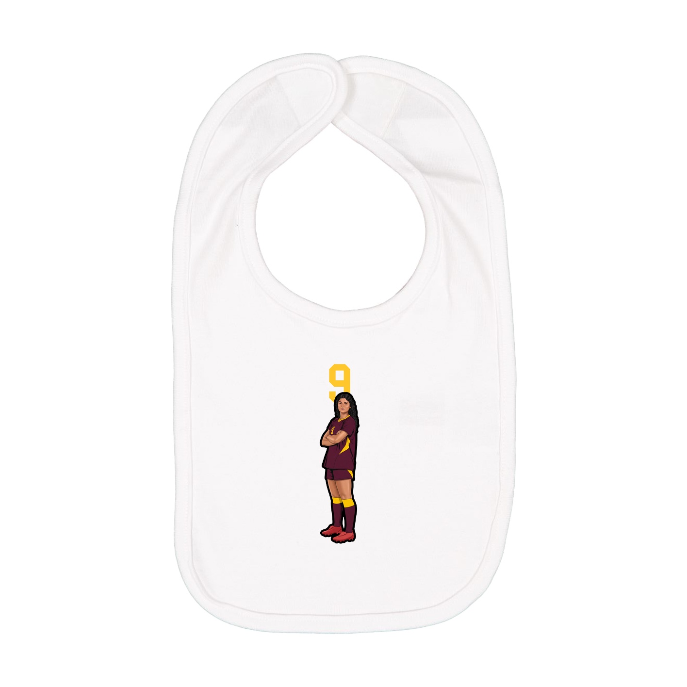Infant Bib — Number Top in White