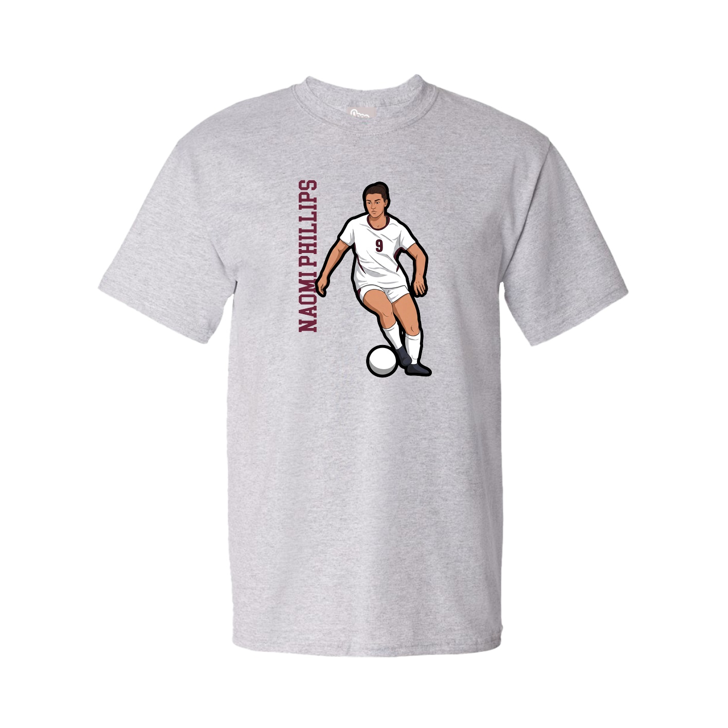 Tee — Name Vertical in Grey