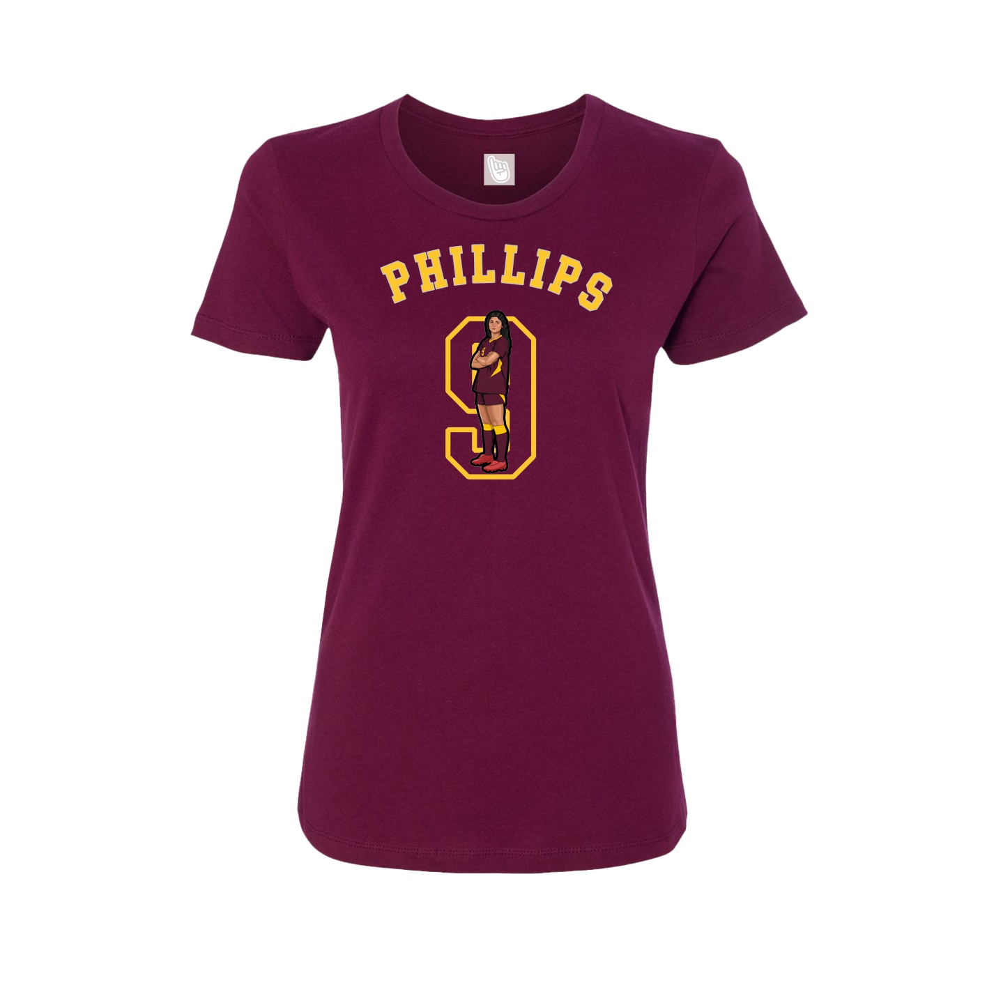 Fitted Women's Tee — Shirsey Arch in Maroon