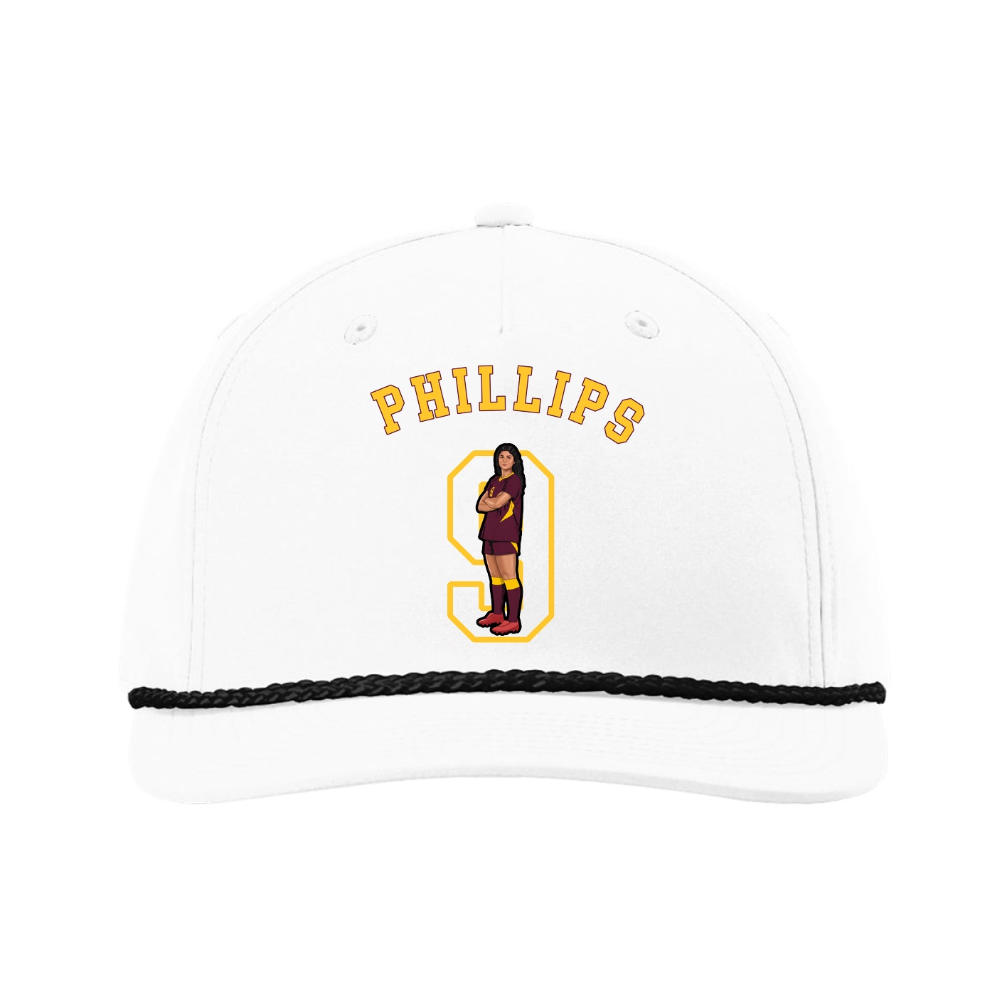 Five-Panel Classic Rope Cap — Shirsey Arch in White