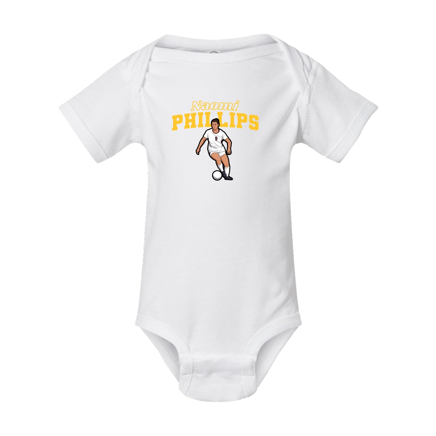 Baby Onesie — Name Arch in White