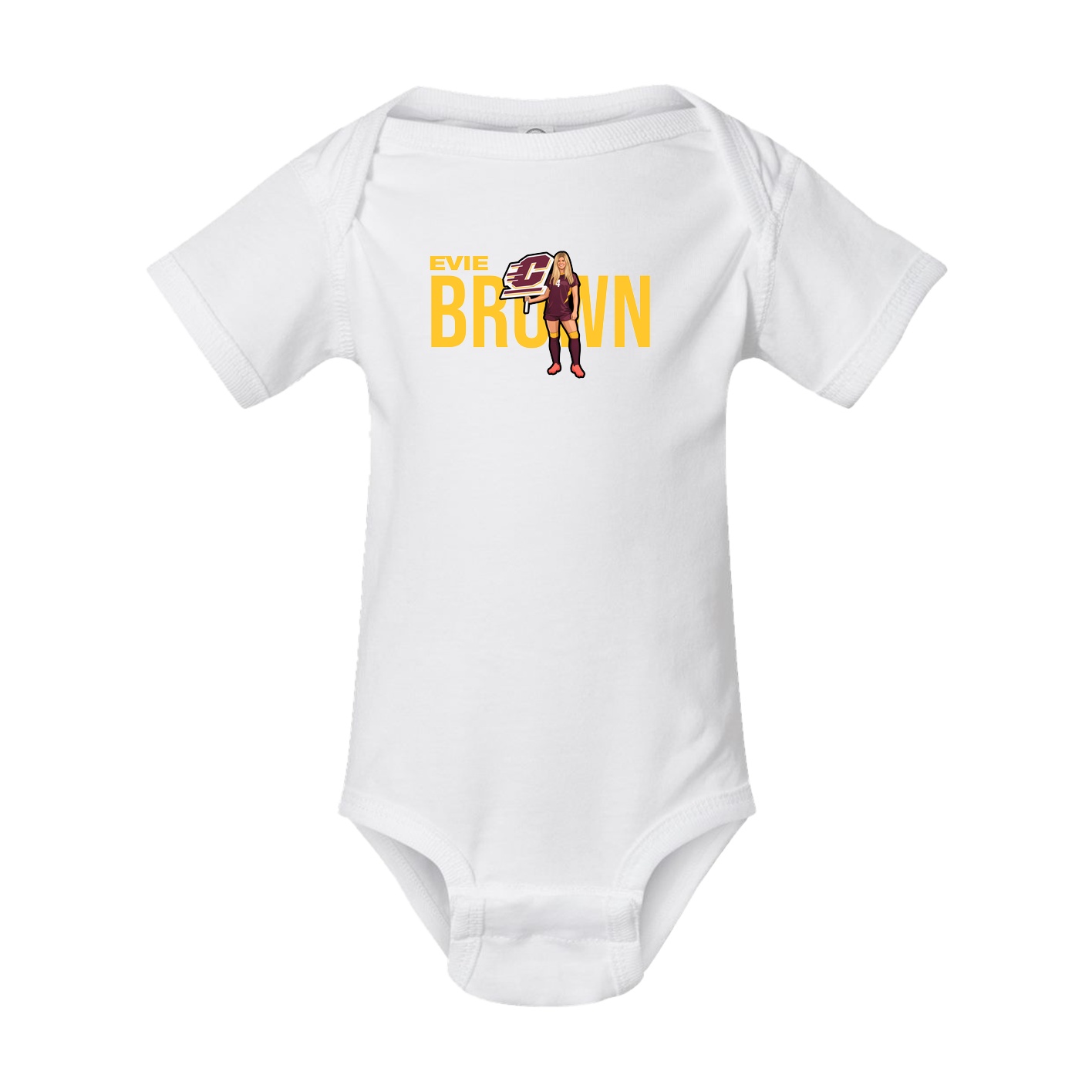 Baby Onesie — Player Name in White