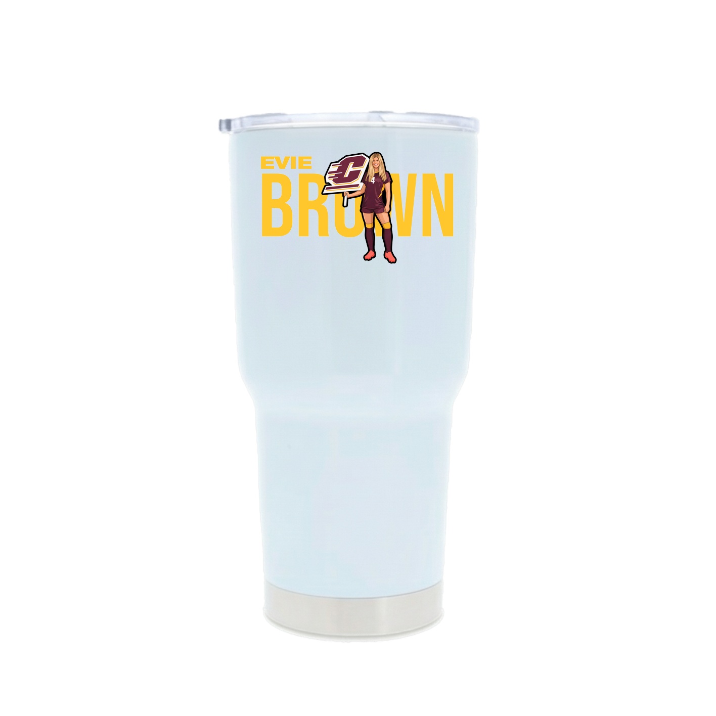 30oz Stainless Steel Tumbler — Player Name in White