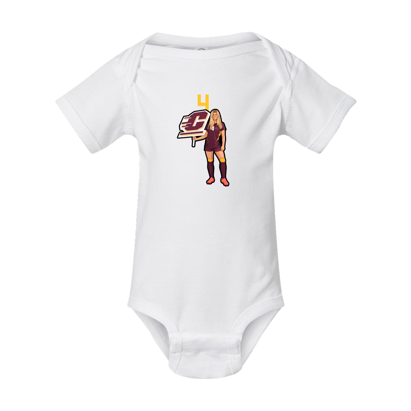 Baby Onesie — Number Top in White