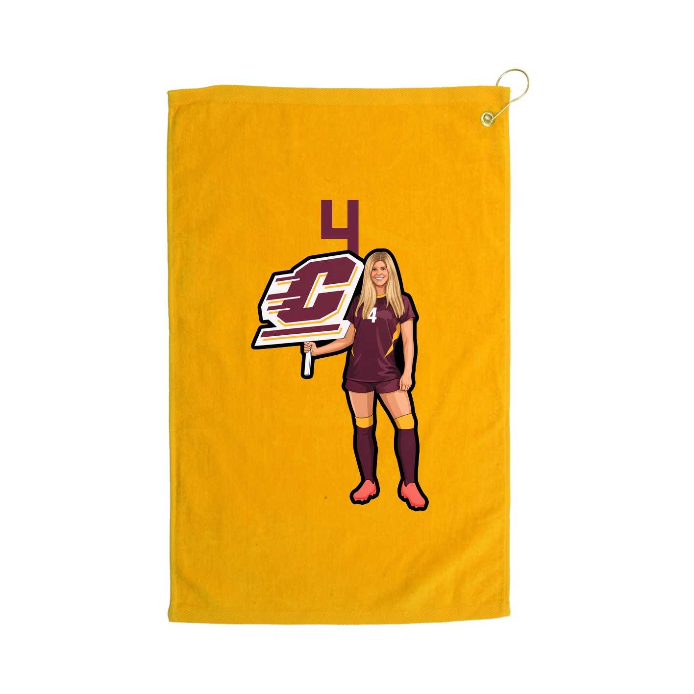 Golf Towel — Number Top in Gold