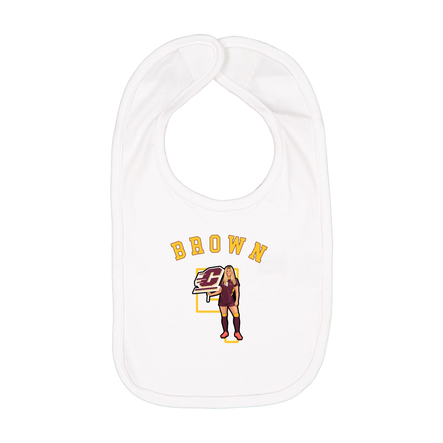 Infant Bib — Shirsey Arch in White