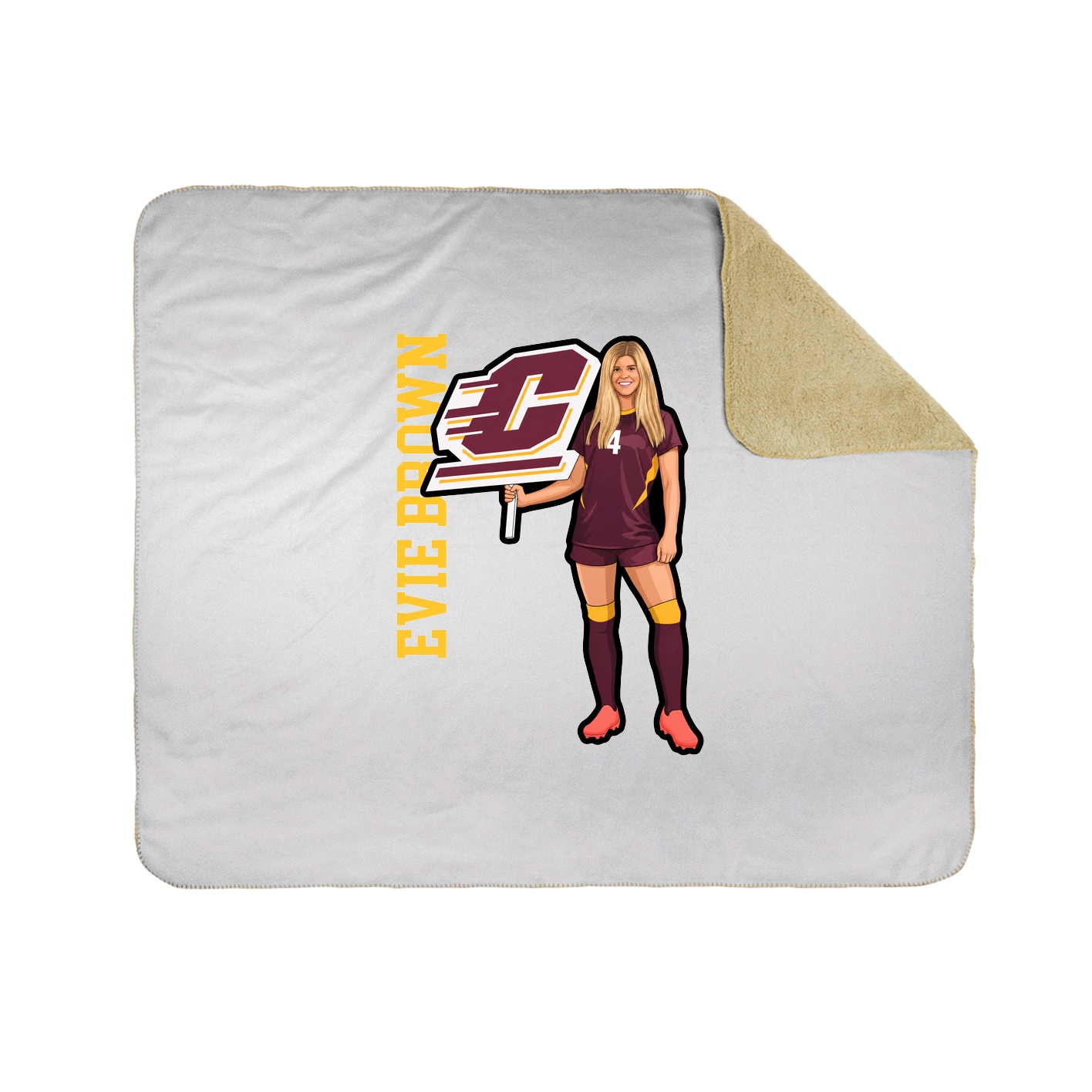 Throw Blanket — Name Vertical in White