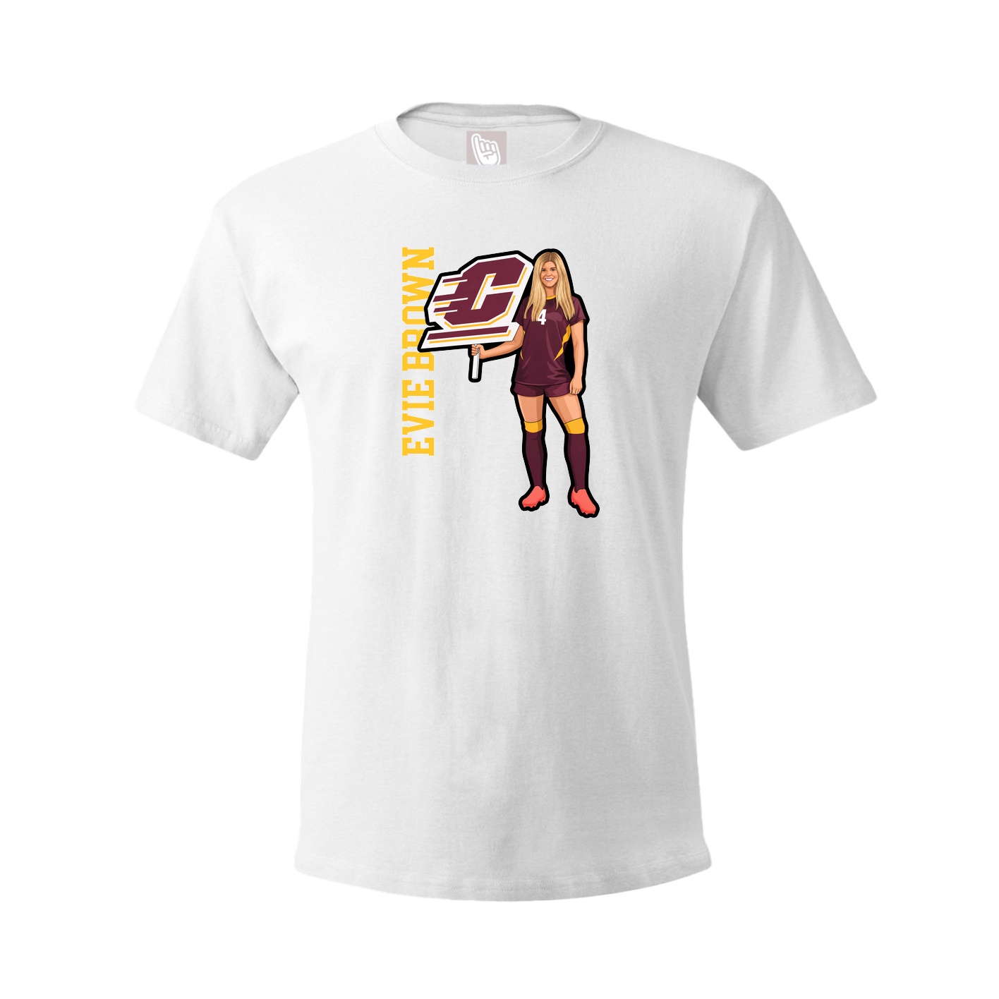 Tee — Name Vertical in White