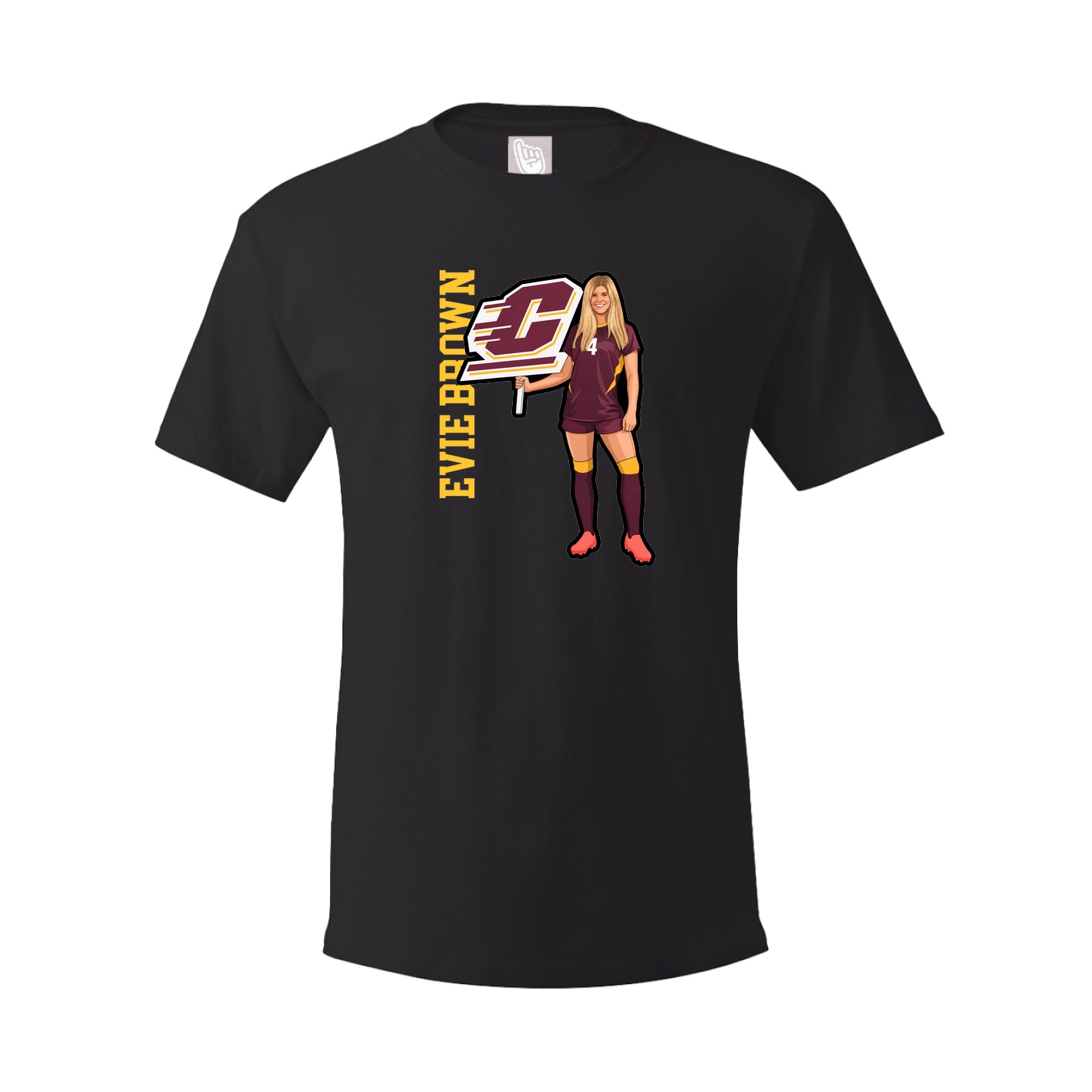 Youth Tee — Name Vertical in Black