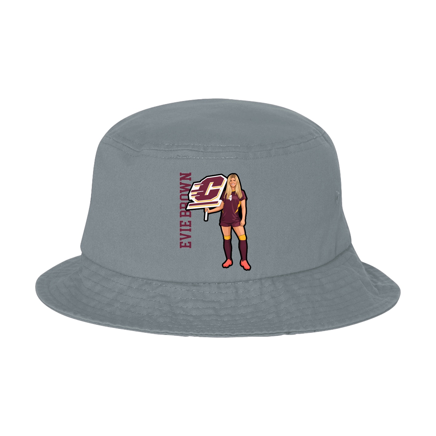 Bucket Cap — Name Vertical in Grey