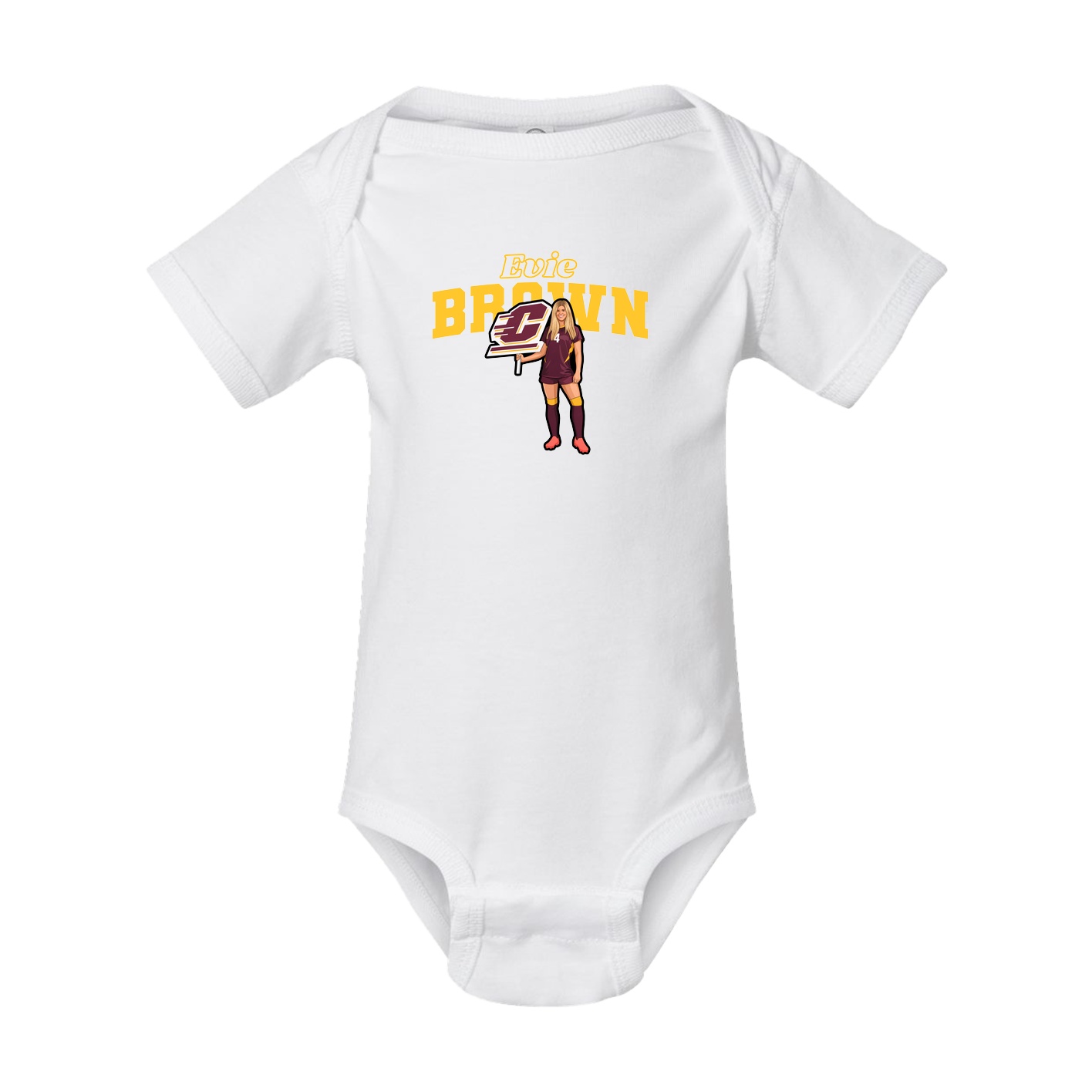 Baby Onesie — Name Arch in White