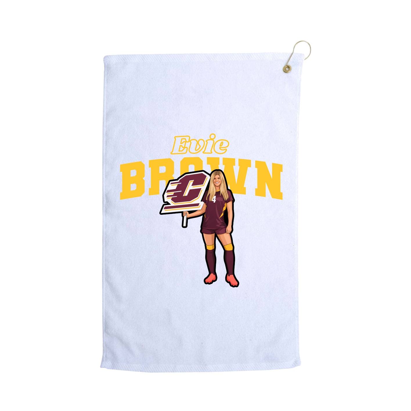 Golf Towel — Name Arch in White