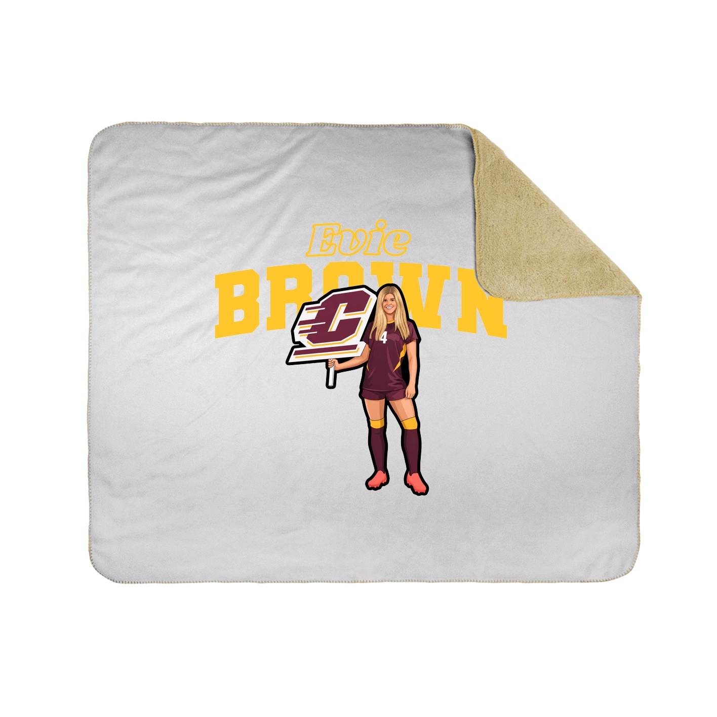 Throw Blanket — Name Arch in White