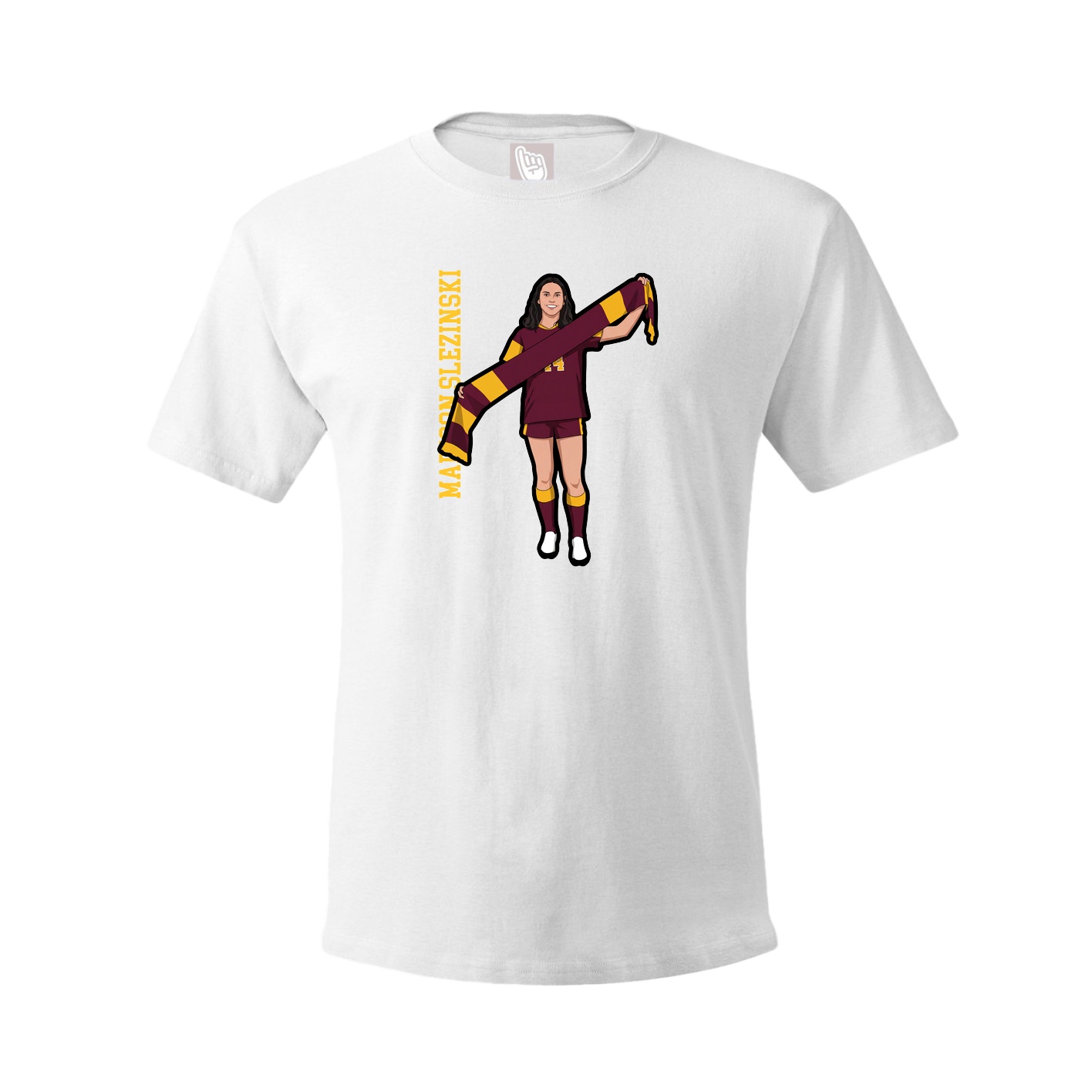 Youth Tee — Name Vertical in White