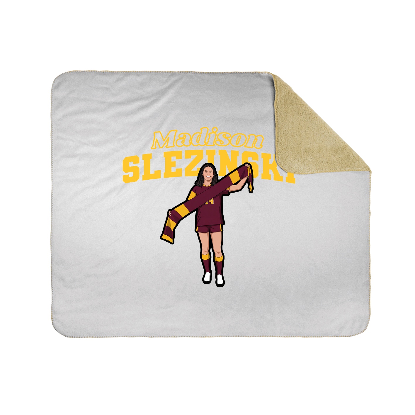Throw Blanket — Name Arch in White