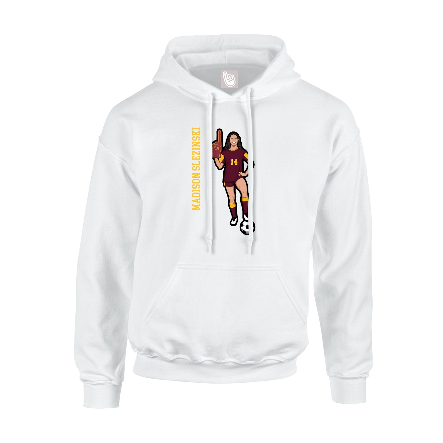 Youth Hoodie — Name Vertical in White