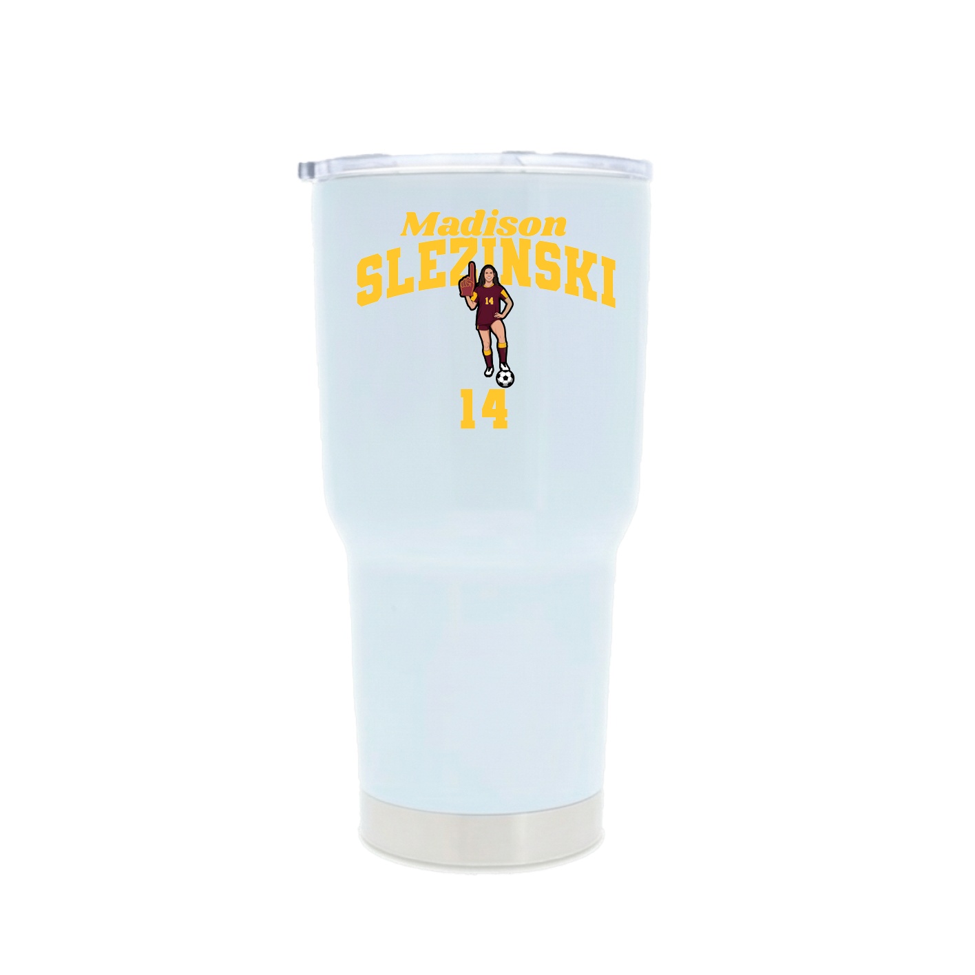 30oz Stainless Steel Tumbler — Signature Arch in White