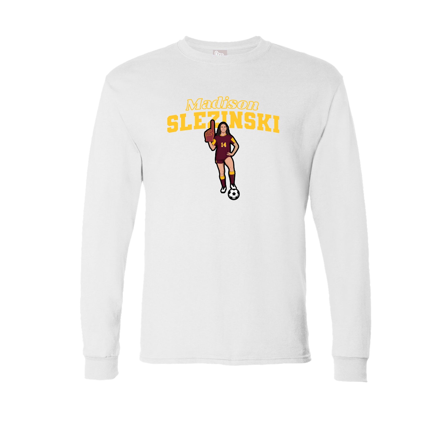 Long Sleeve Tee — Name Arch in White