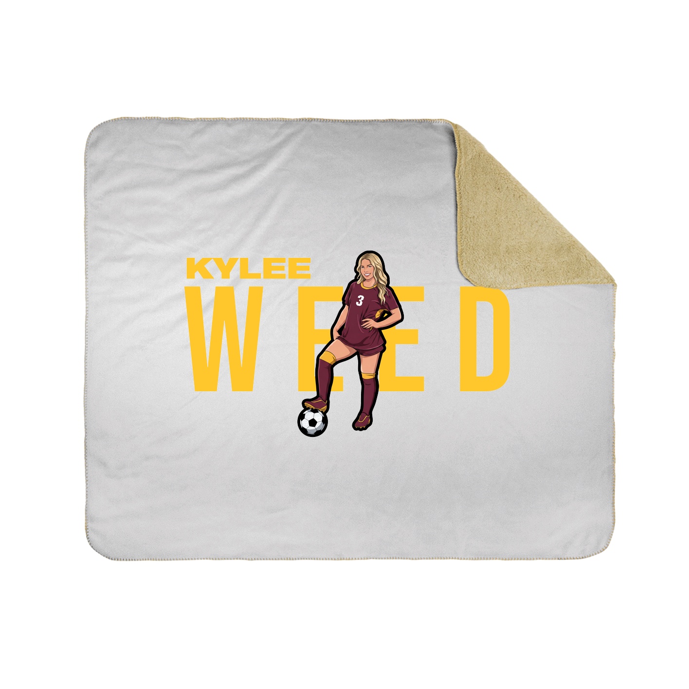 Throw Blanket — Player Name in White