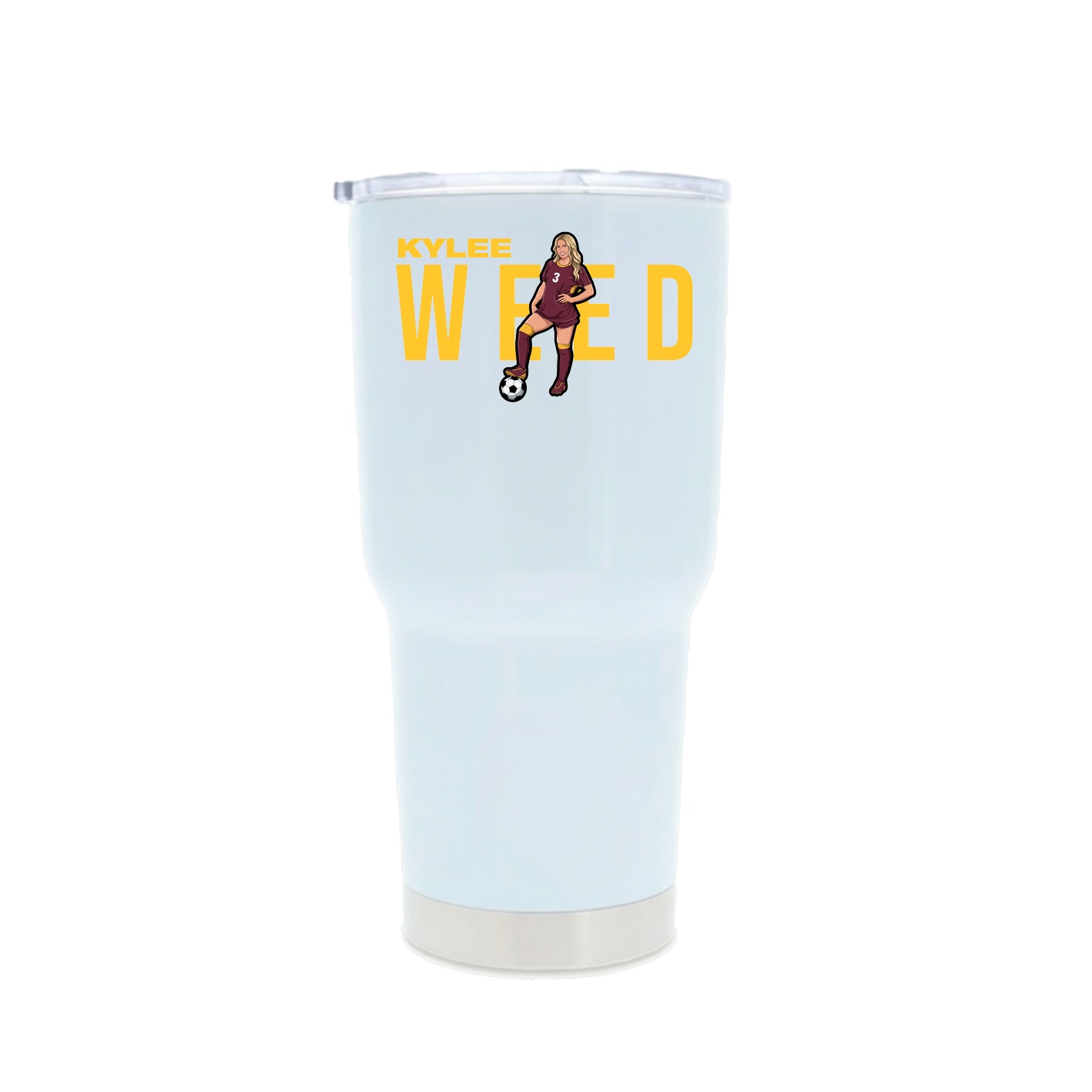 30oz Stainless Steel Tumbler — Player Name in White