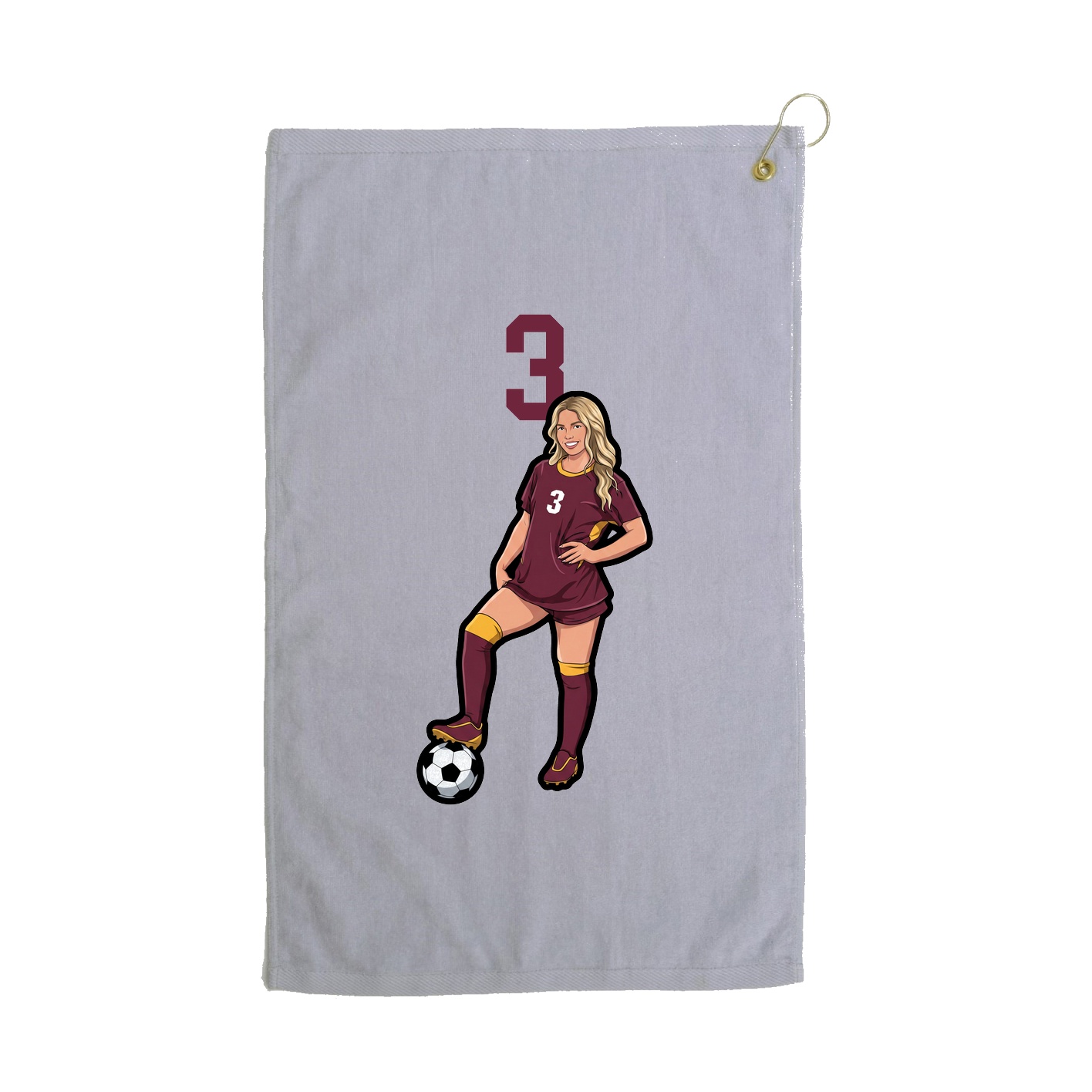 Golf Towel — Number Top in Grey