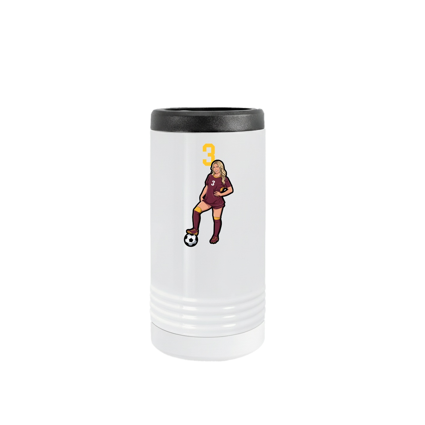 Slim Beverage Holder — Number Top in White