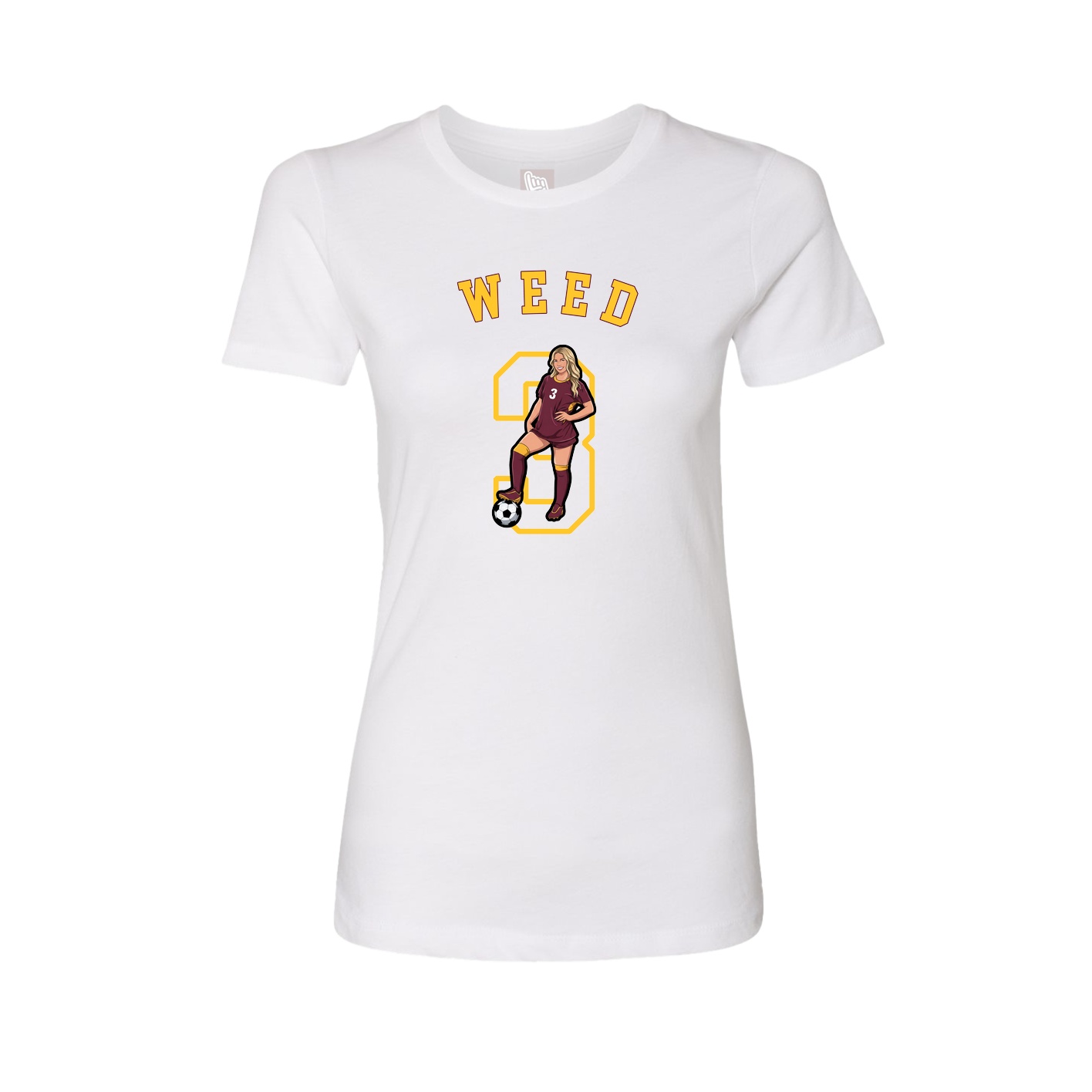 Fitted Women's Tee — Shirsey Arch in White