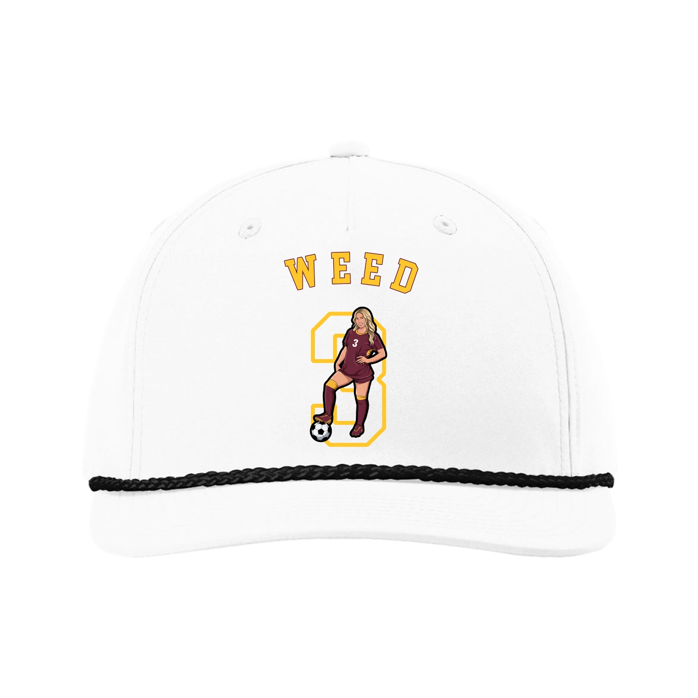 Five-Panel Classic Rope Cap — Shirsey Arch in White
