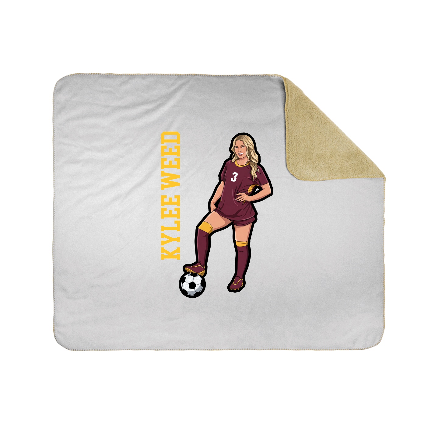 Throw Blanket — Name Vertical in White
