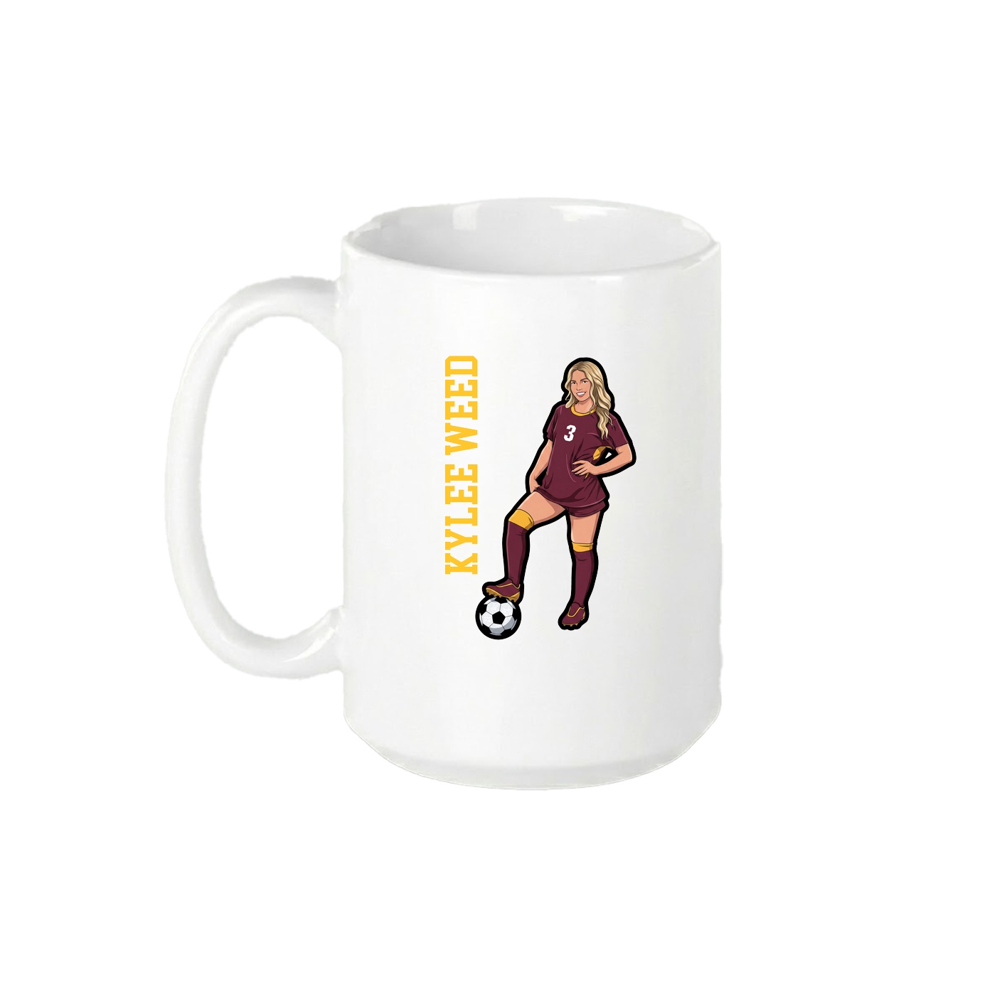 15oz Coffee Mug — Name Vertical in White